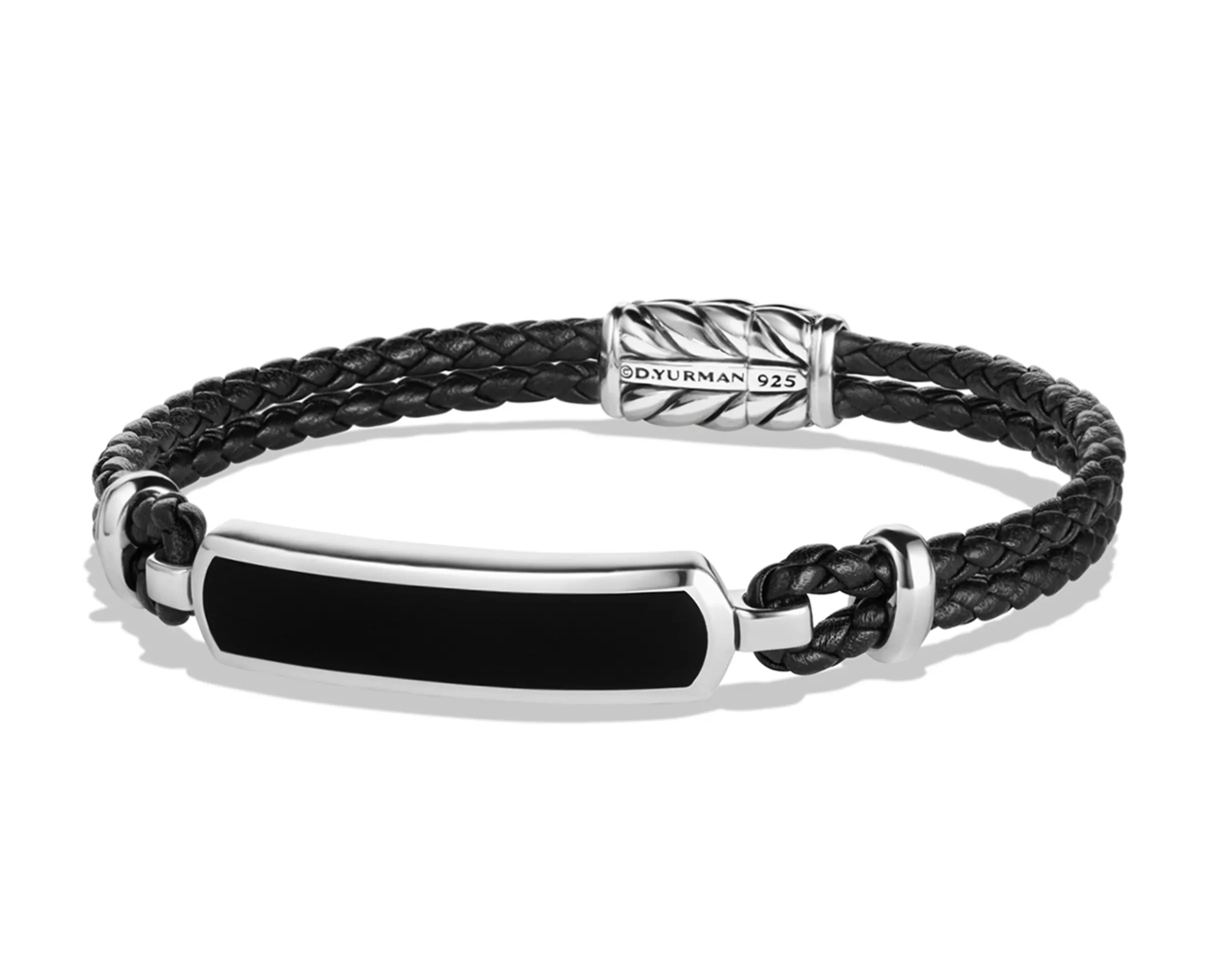 DAVID YURMAN Men's Leather Station Bracelet with Onyx