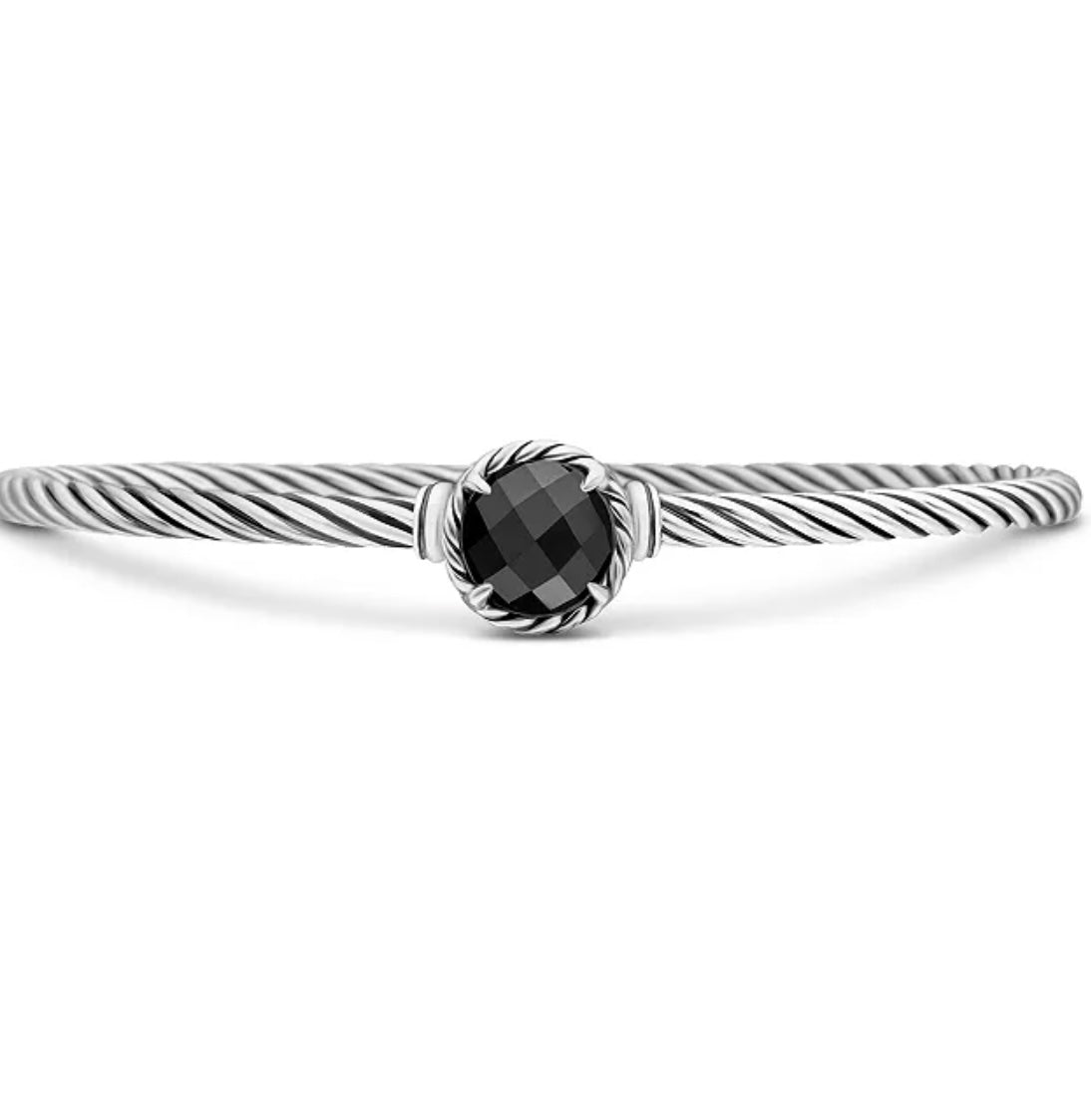 DAVID YURMAN CHÂTELAINE® BLACK ONYX STERLING SILVER CABLE BRACELET
