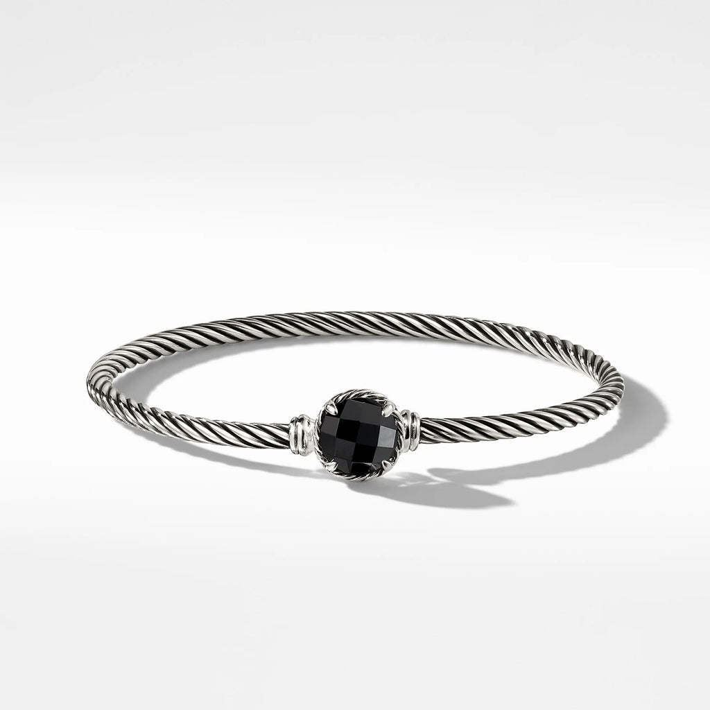 DAVID YURMAN CHÂTELAINE® BLACK ONYX STERLING SILVER CABLE BRACELET