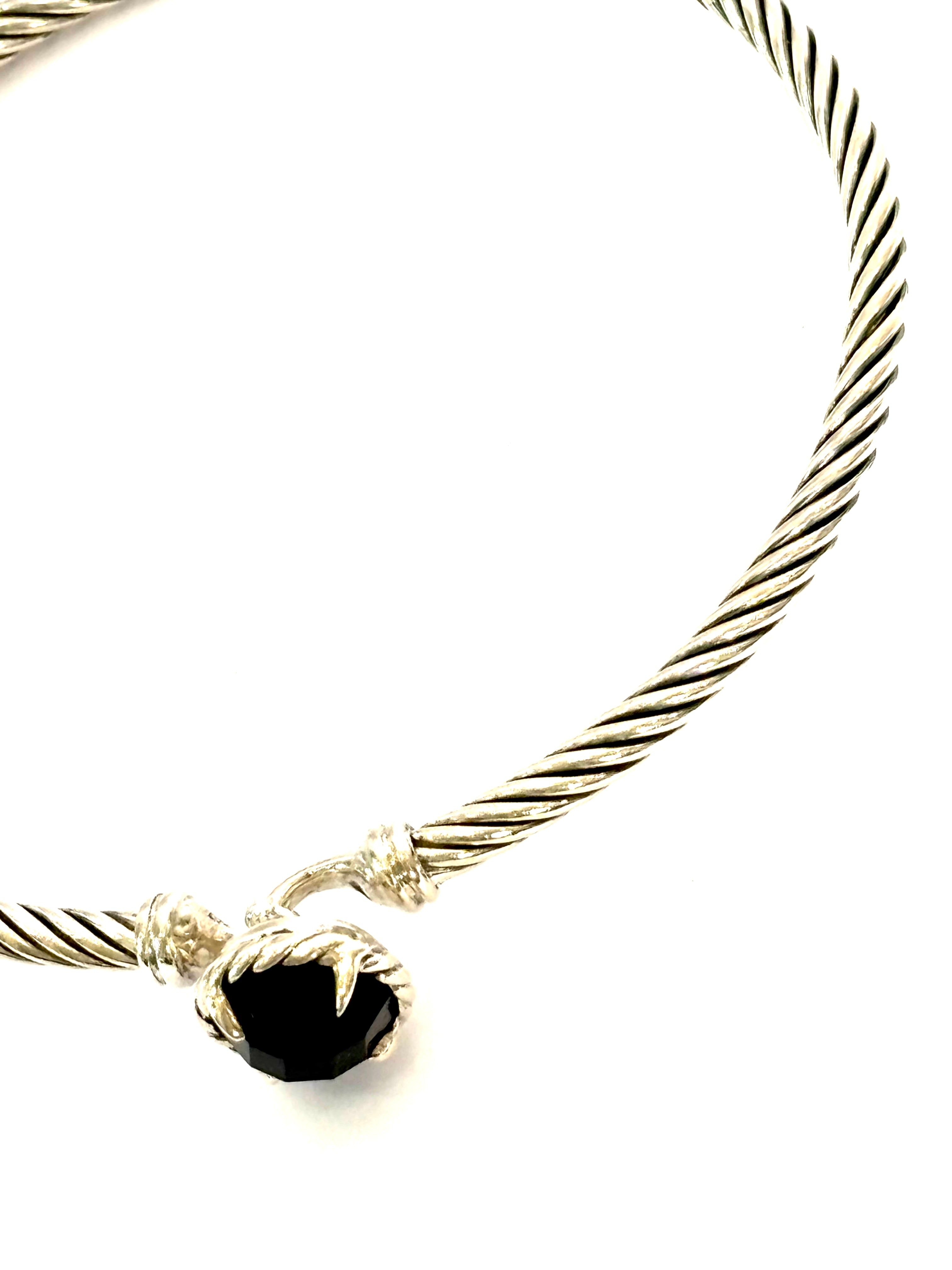 DAVID YURMAN CHÂTELAINE® BLACK ONYX STERLING SILVER CABLE BRACELET