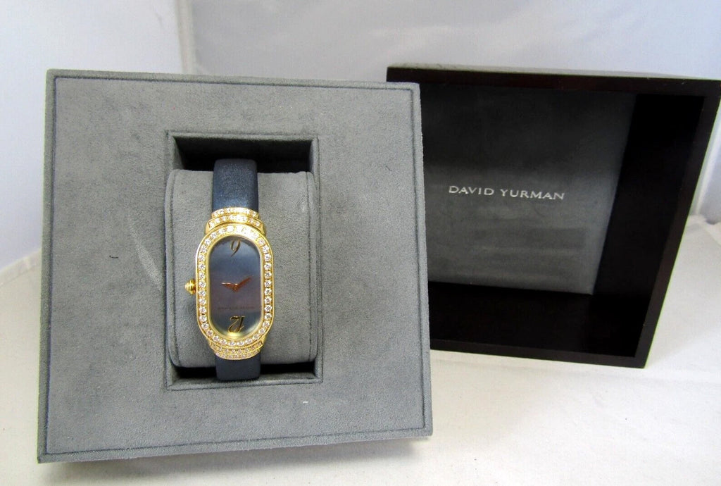 DAVID YURMAN 18K GOLD MADISON DIAMOND BEZEL WATCH