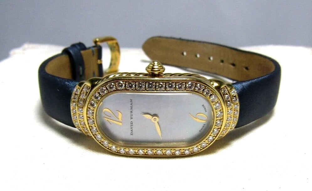 DAVID YURMAN 18K GOLD MADISON DIAMOND BEZEL WATCH
