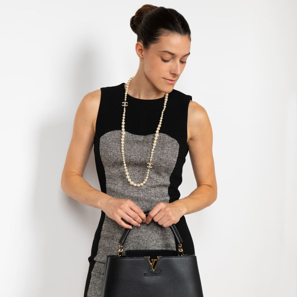 Chanel Faux Pearl CC Station Necklace