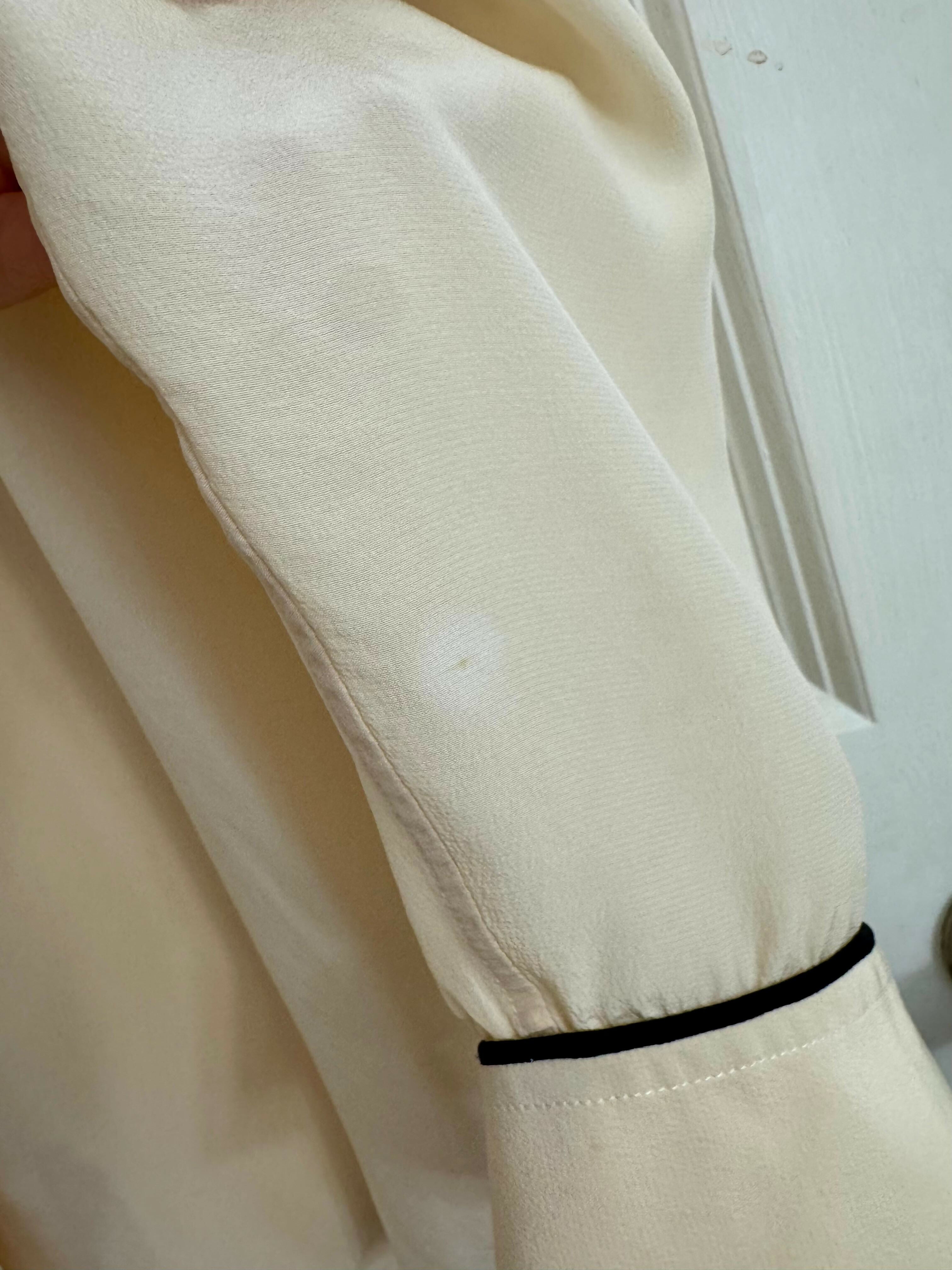 Rare Vintage Chanel Cream Silk Blouse