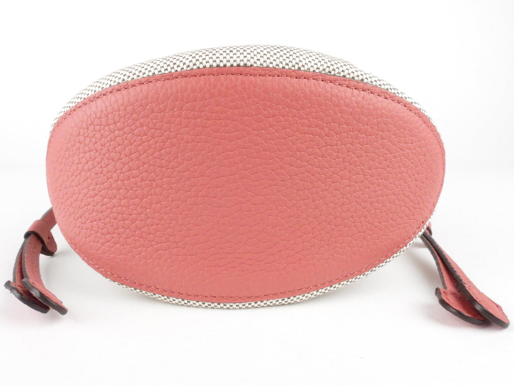 Delvaux Pink Leather and Canvas Cosmetic Pouch