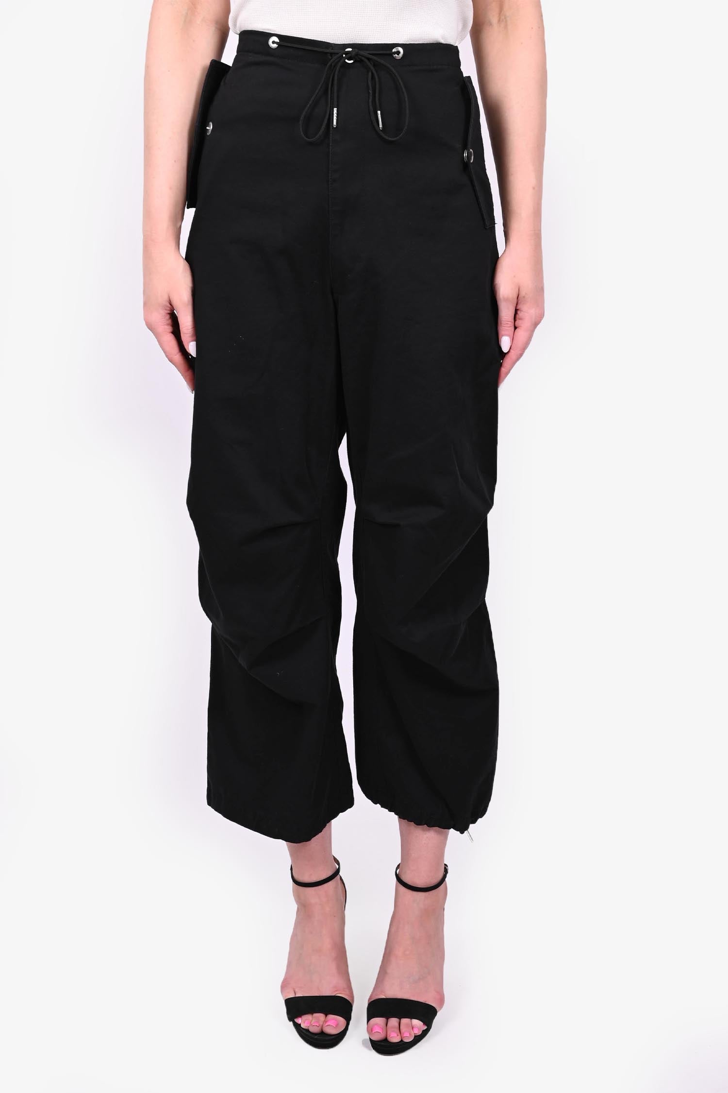 Dion Lee Black Cotton Drawstring Cargo Pants Size XS