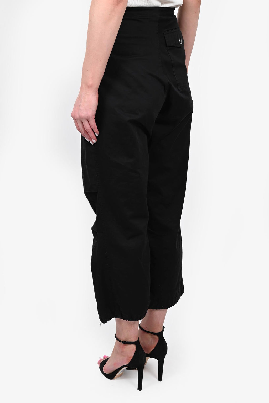 Dion Lee Black Cotton Drawstring Cargo Pants Size XS