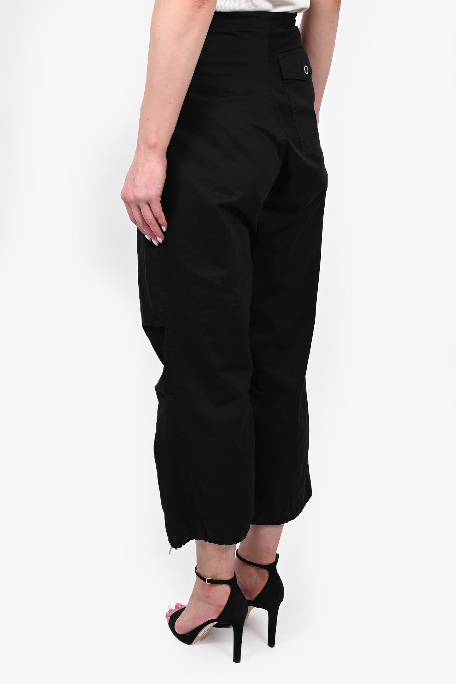Dion Lee Black Cotton Drawstring Cargo Pants Size XS