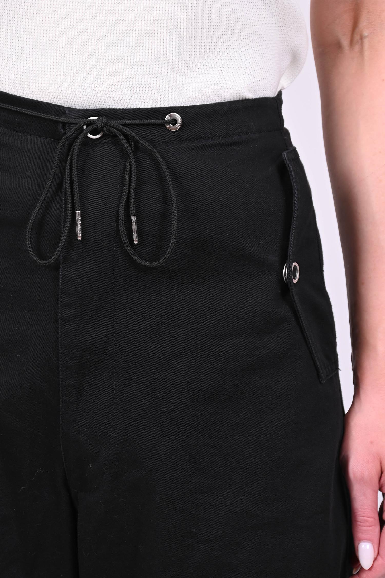 Dion Lee Black Cotton Drawstring Cargo Pants Size XS