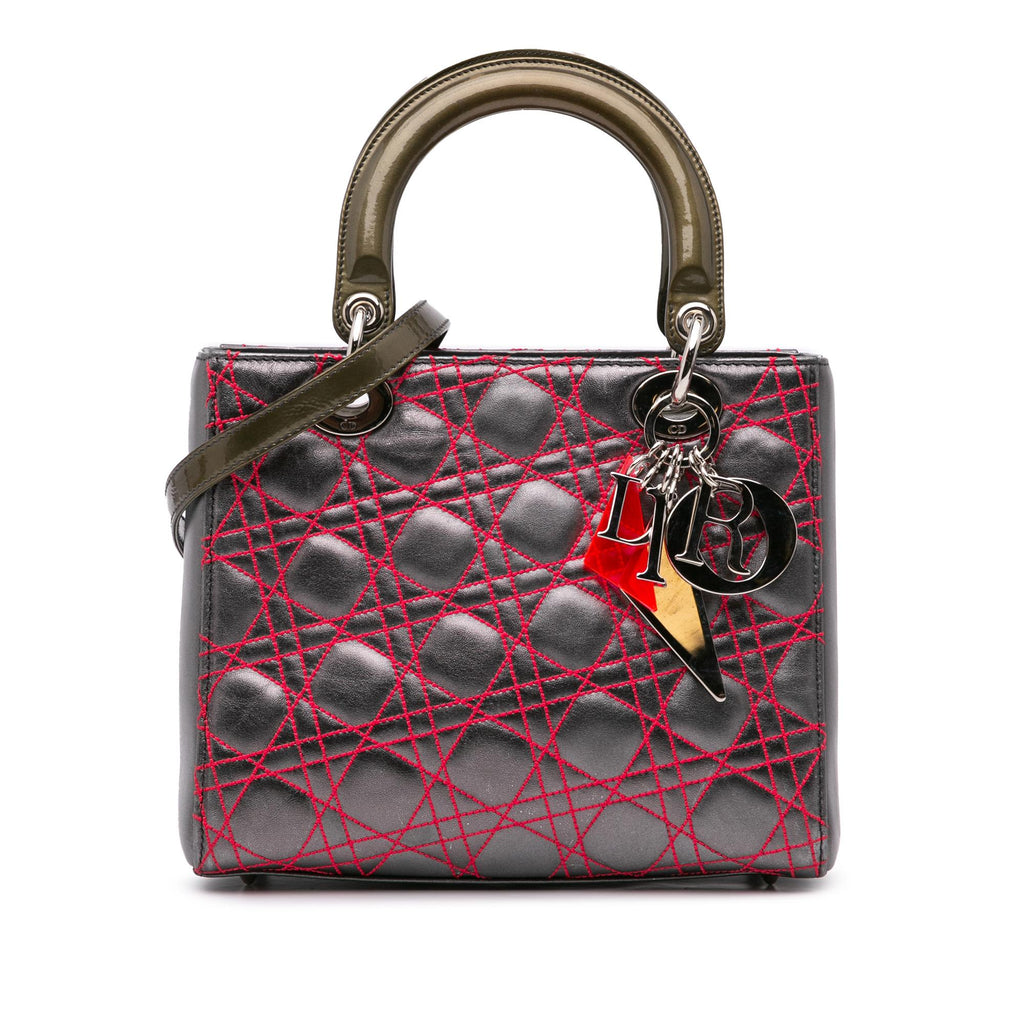 Dior Anselm Reyle Medium Metallic Lambskin Cannage Lady Dior