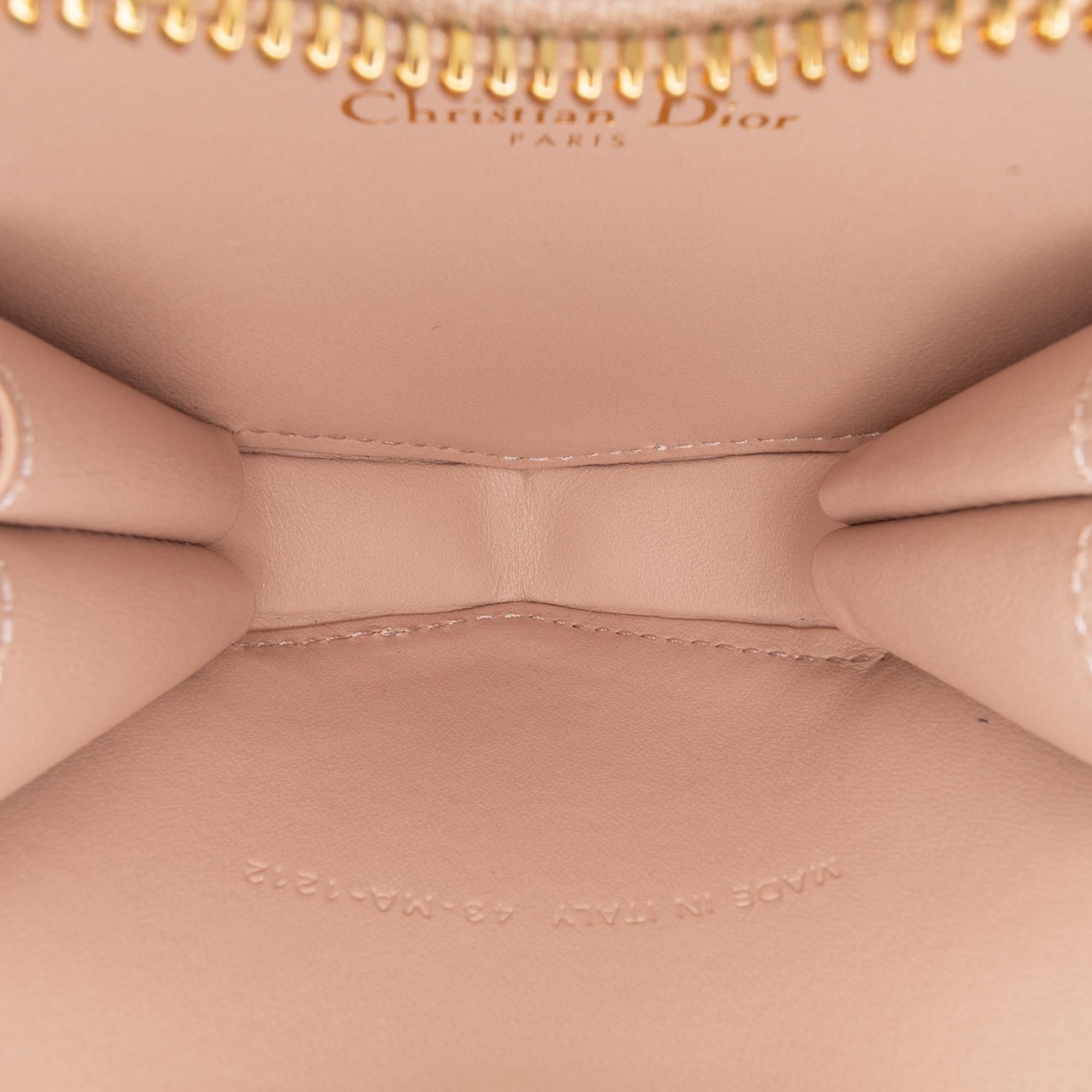 Dior Calfskin Cannage Dioramour Caro Heart Pouch With Chain