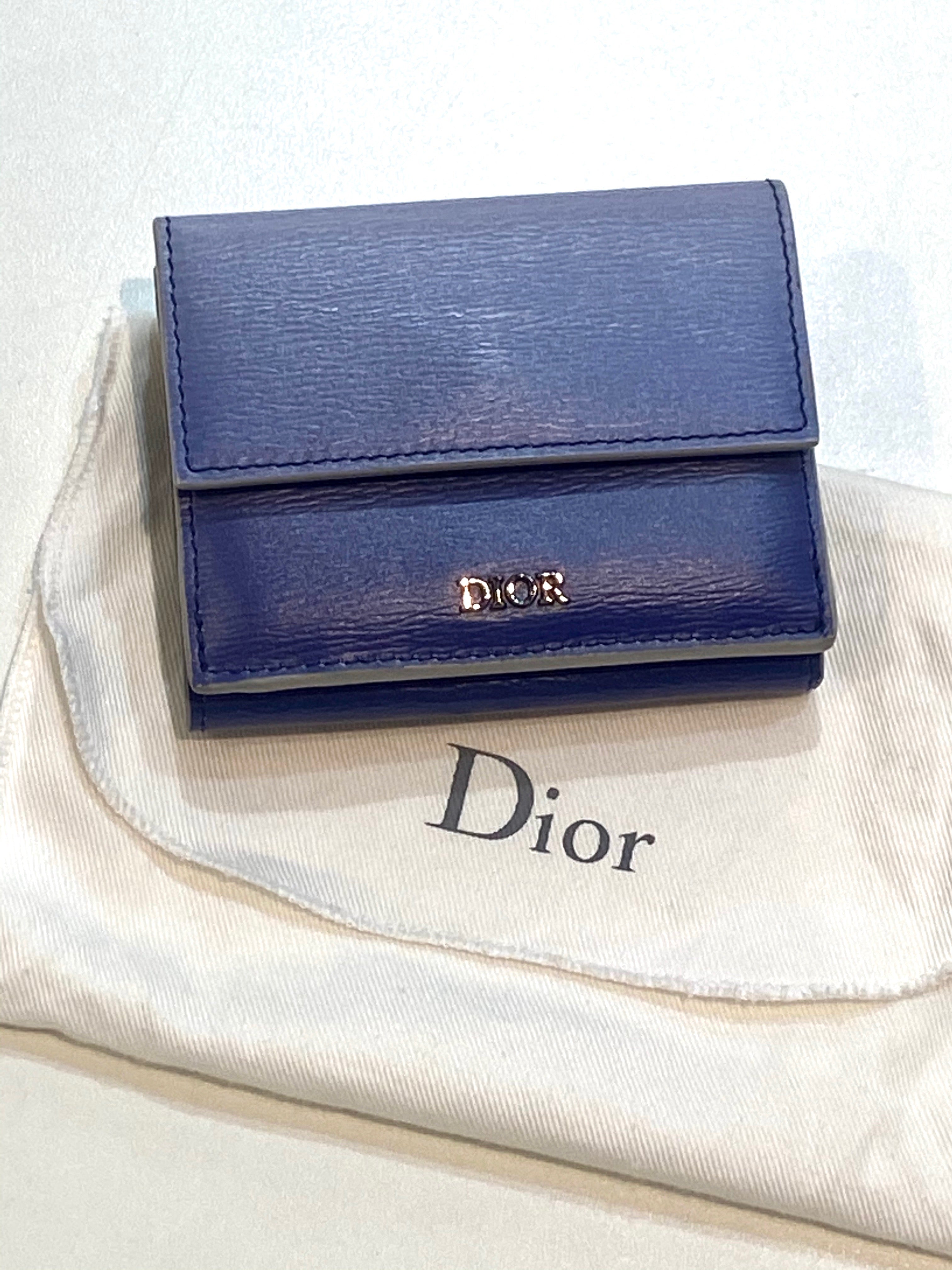 DIOR CALFSKIN LEATHER COMPACT BIFOLD WALLET