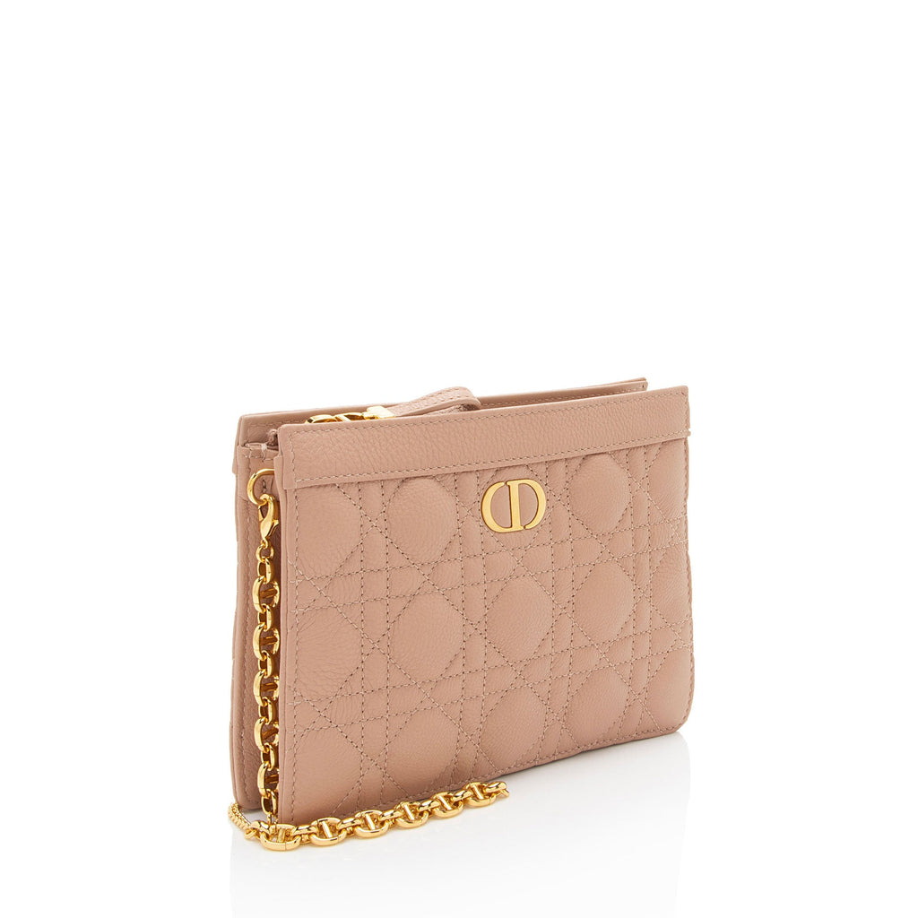 Dior Cannage Calfskin Caro Every Dior Pouch on Chain