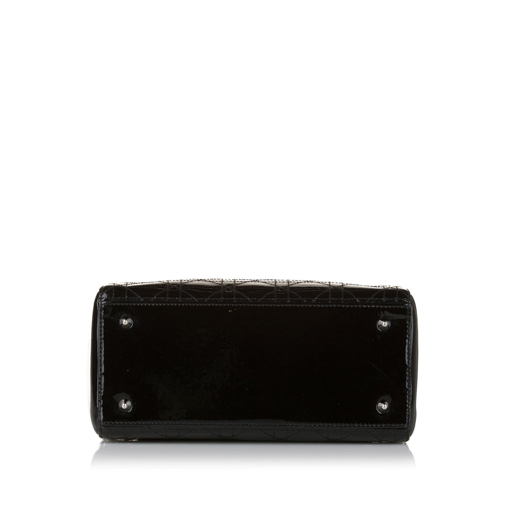 Dior Cannage Stitch Lady Dior Patent Leather Handbag (SHG-a9Bh5T)