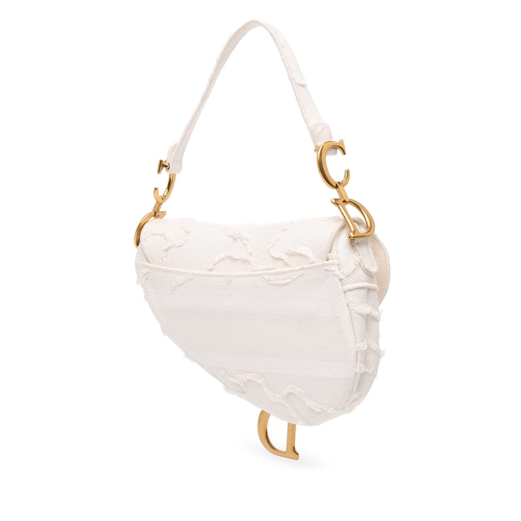Dior Canvas Embroidered Camouflage Saddle Bag