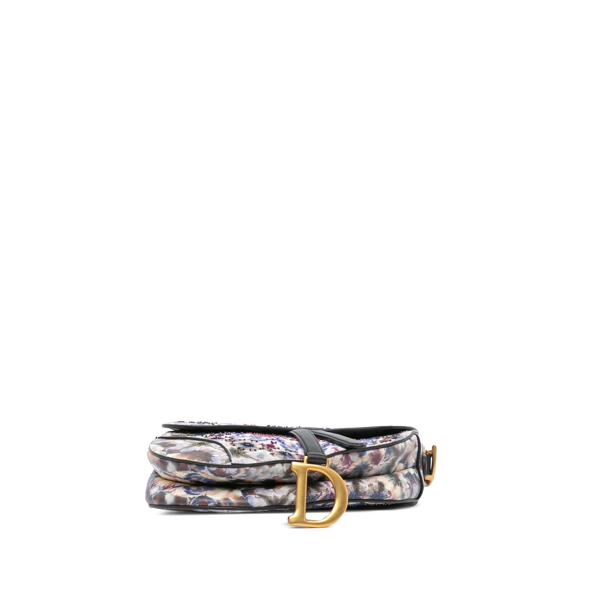 Dior Canvas Embroidered Kaleidiorscopic Saddle Bag