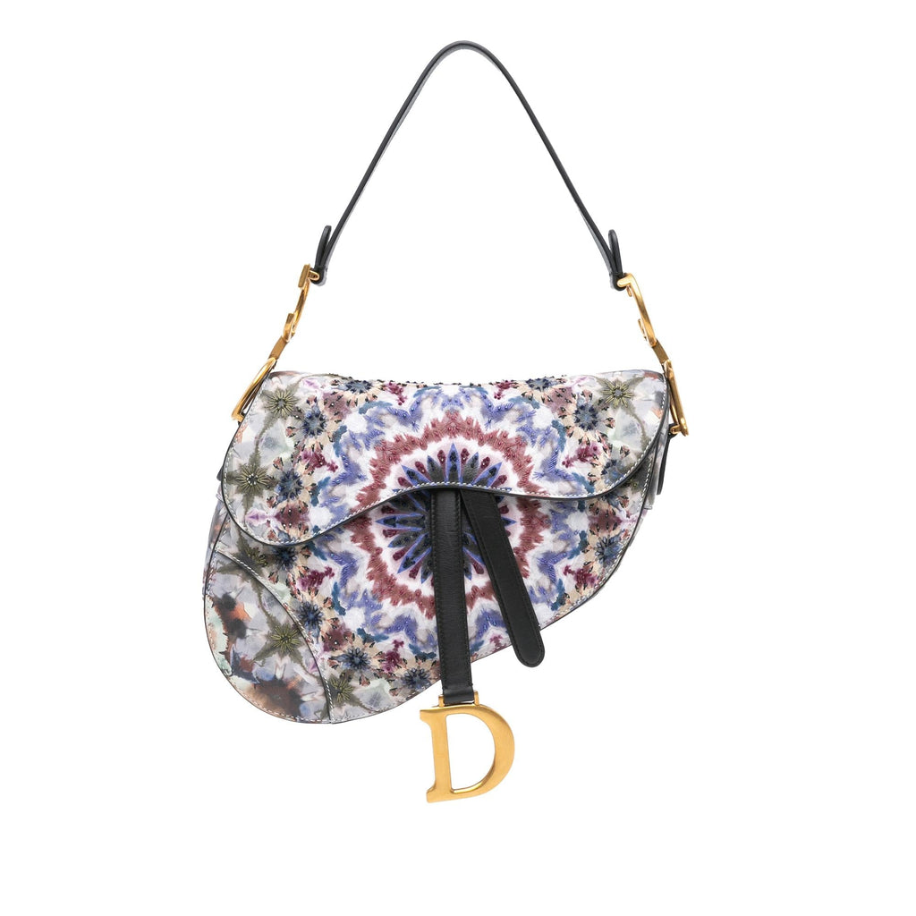 Dior Canvas Embroidered Kaleidiorscopic Saddle Bag
