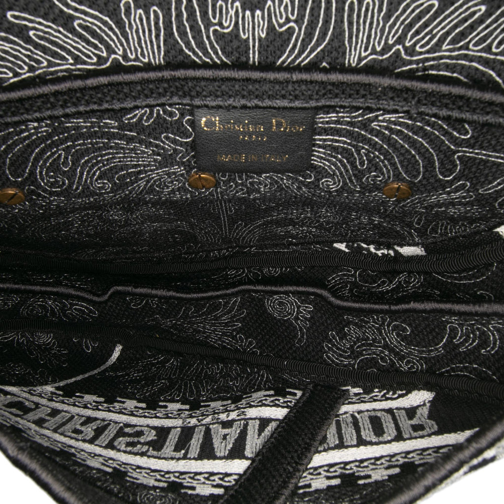 Dior Canvas Embroidered Ornamental Cornely Saddle Bag