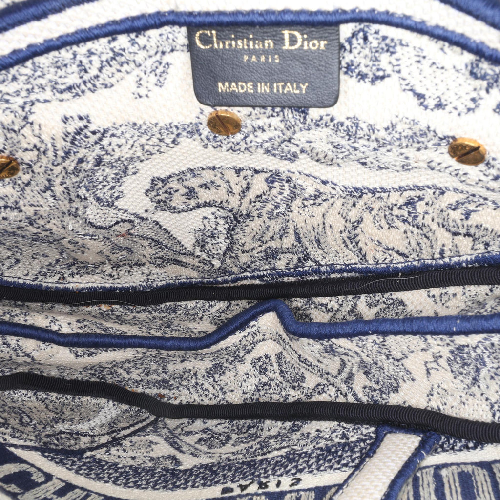 Dior Canvas Embroidered Toile de Jouy Saddle Bag