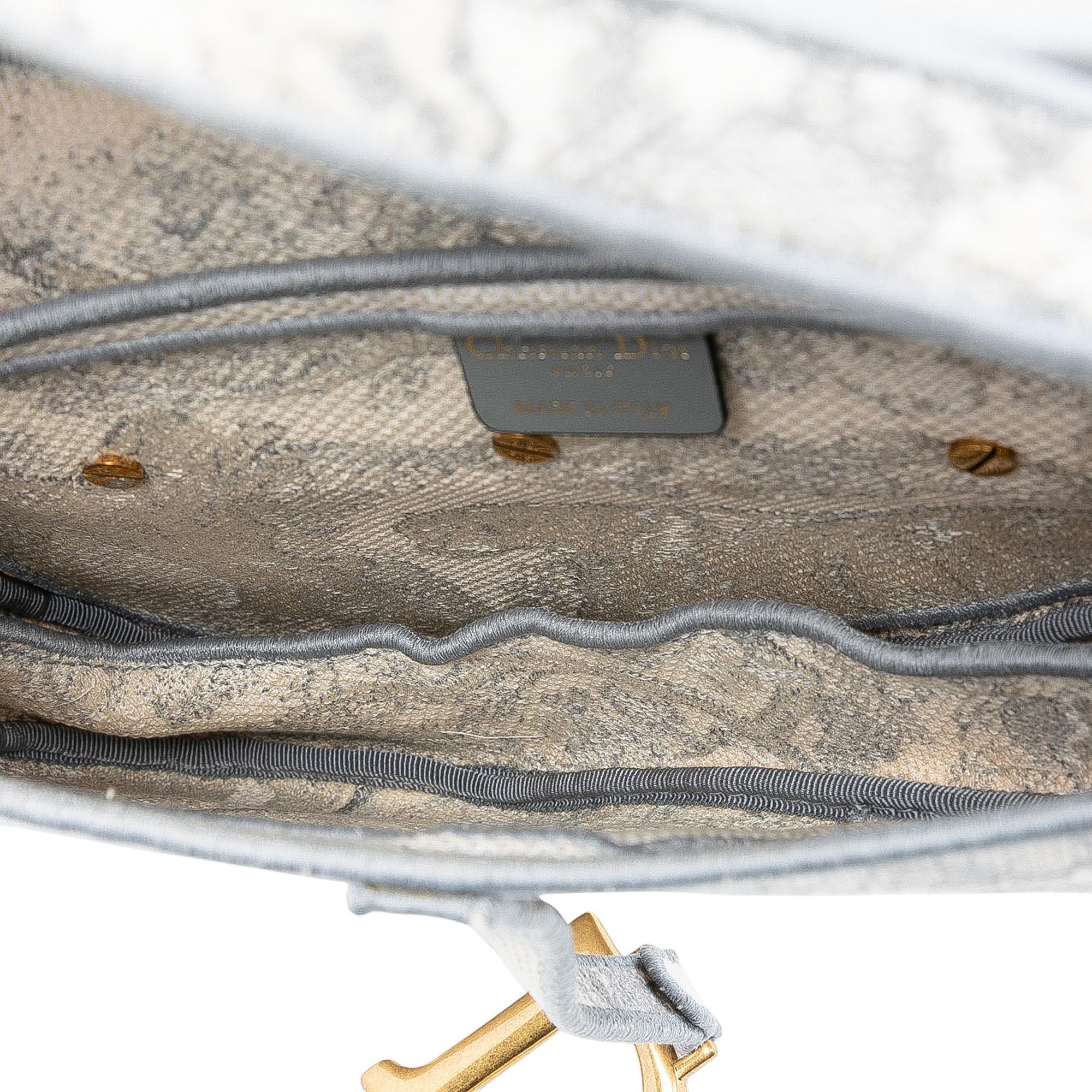 Dior Canvas Embroidered Toile de Jouy Saddle Bag