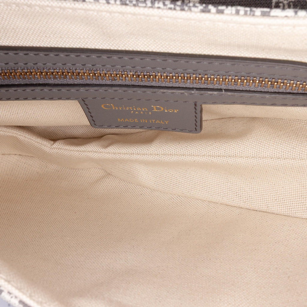 Dior Canvas Reverse Embroidered Toile De Jouy Saddle Bag