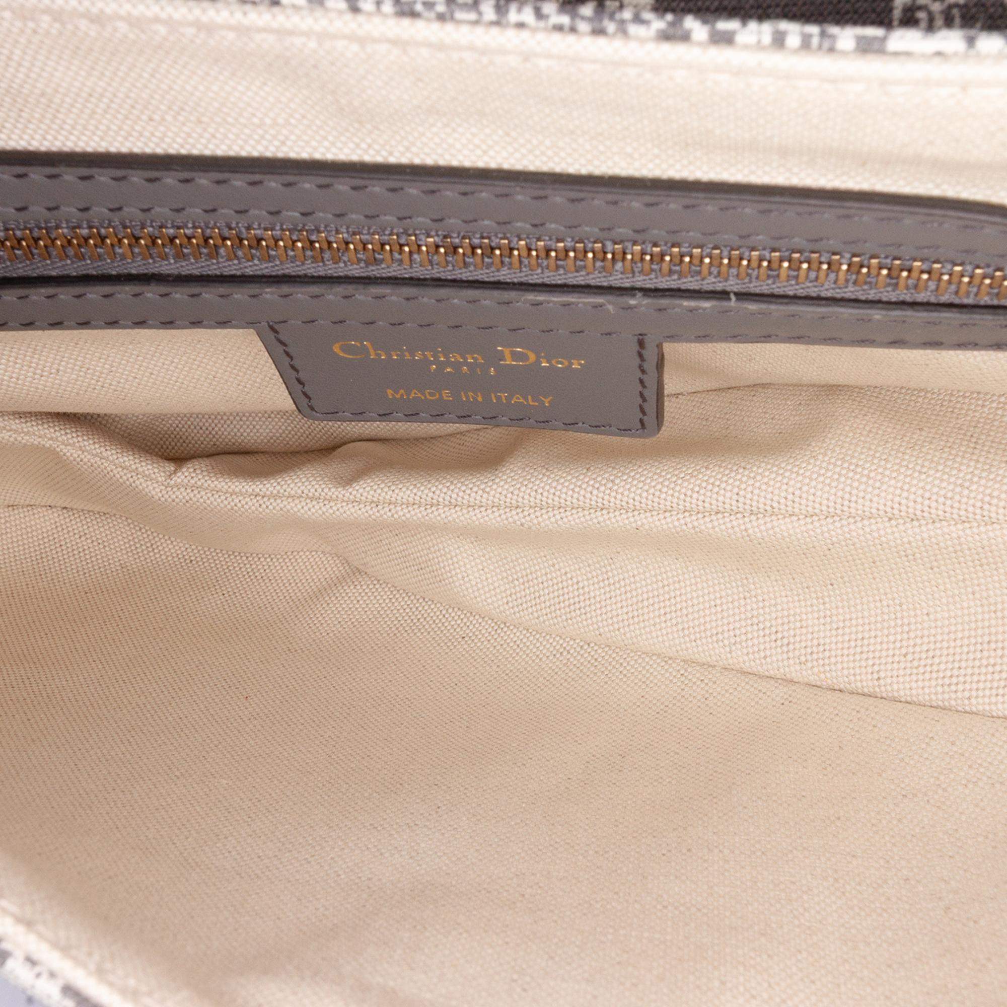 Dior Canvas Reverse Embroidered Toile De Jouy Saddle Bag