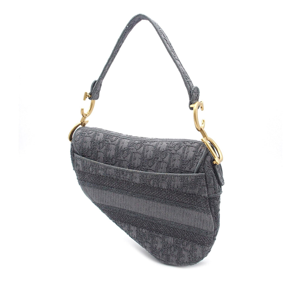 Dior Classic Oblique Canvas Embroidered Saddle Bag (SHG-B83Oth)