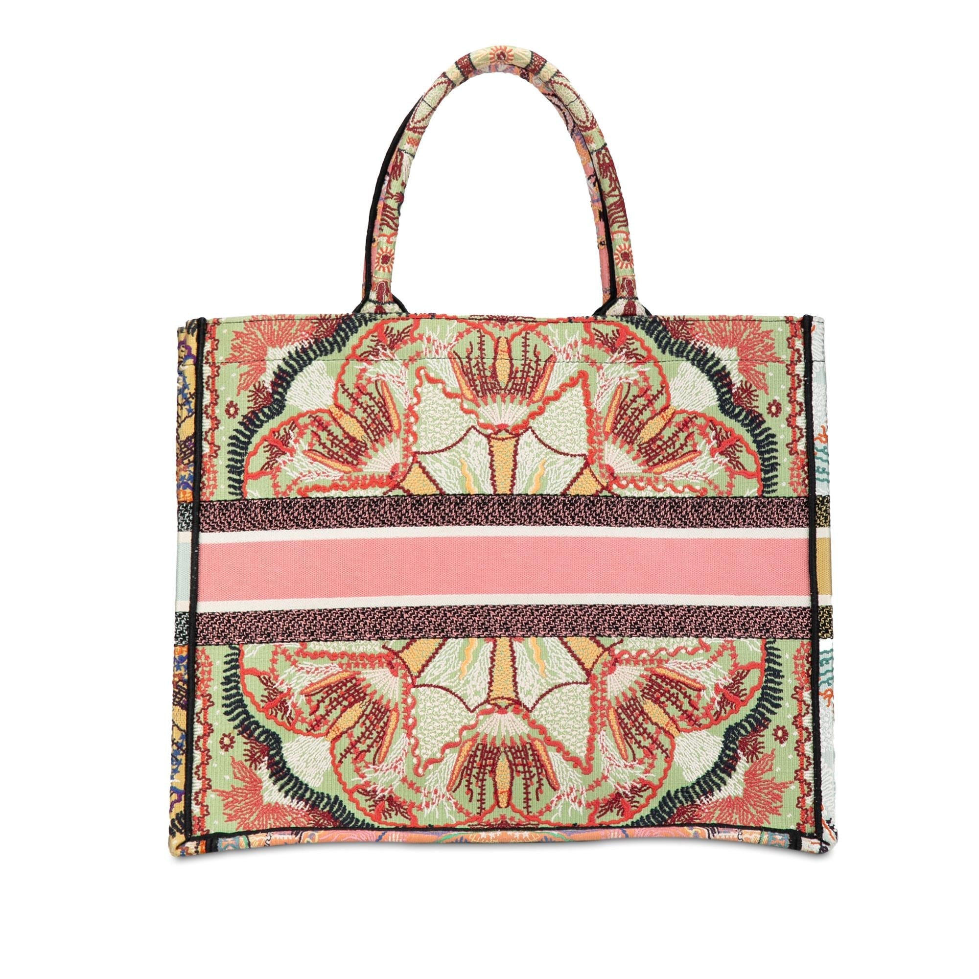 Dior Cruise Large Lights Embroidered Multicolor Canvas Book Tote (SHG-aorY1I)