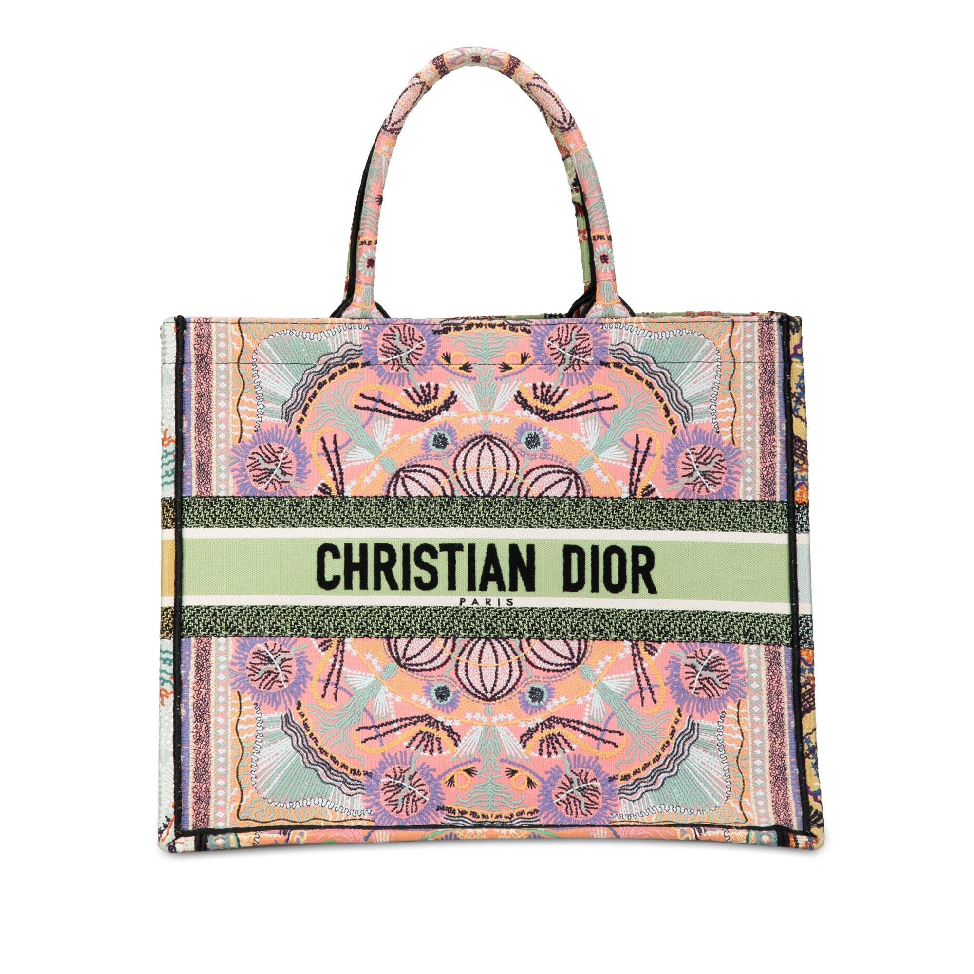 Dior Cruise Large Lights Embroidered Multicolor Canvas Book Tote (SHG-aorY1I)