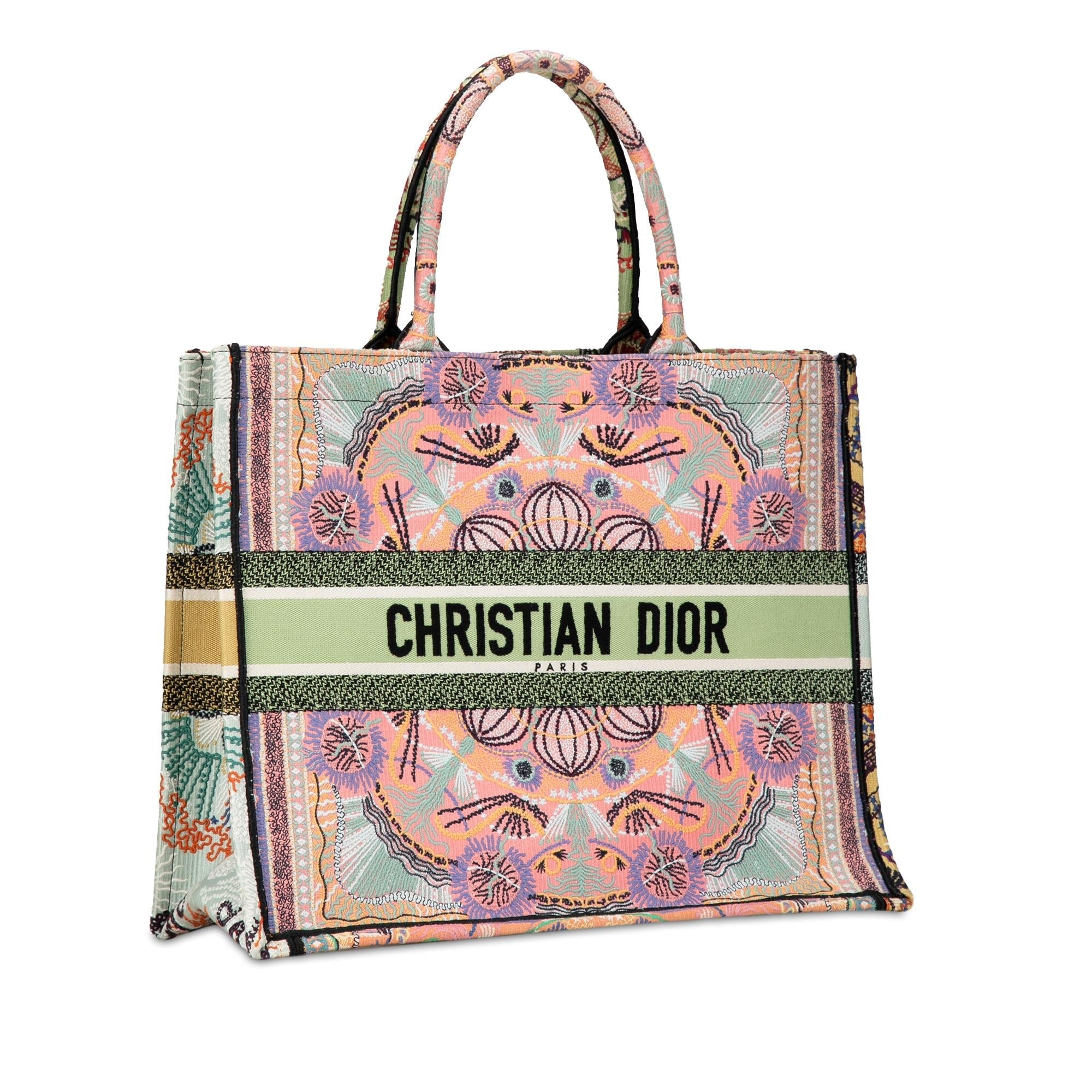 Dior Cruise Large Lights Embroidered Multicolor Canvas Book Tote (SHG-aorY1I)