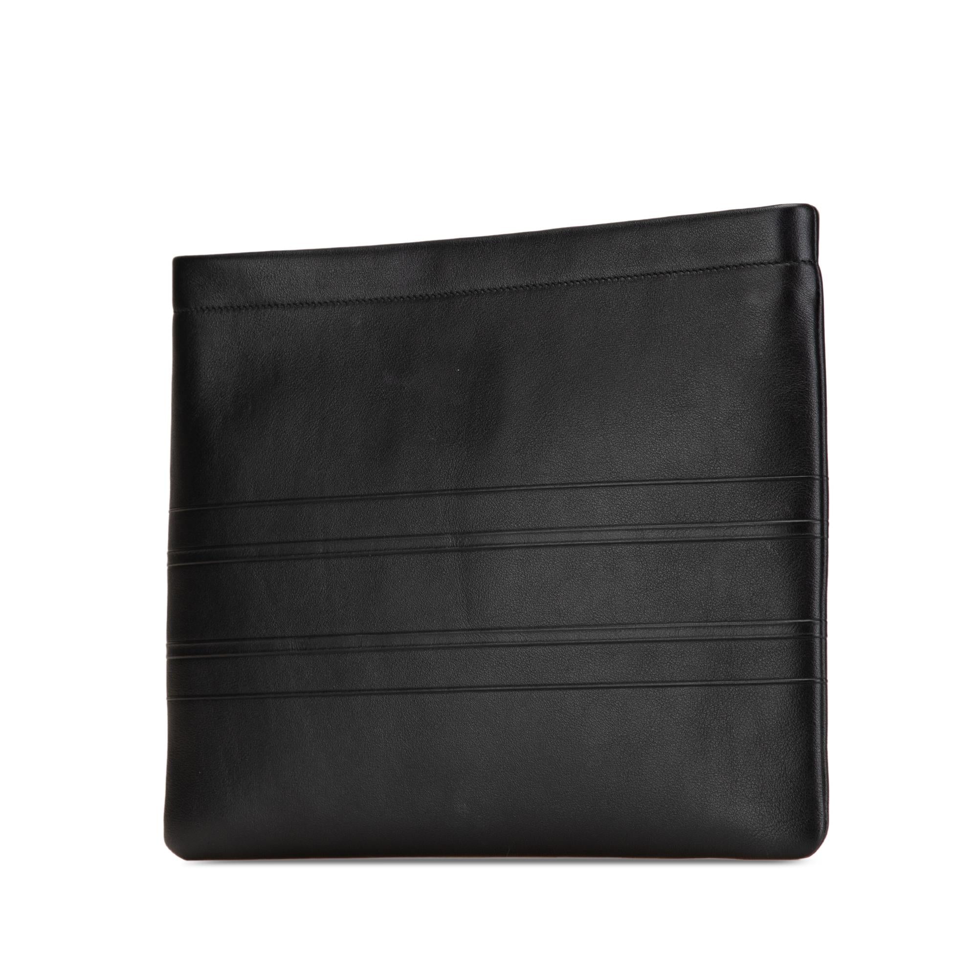 Dior Embossed Calfskin Logo Zip Clutch