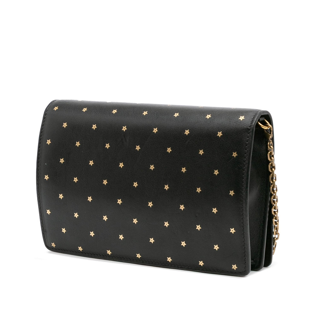 Dior Embossed Calfskin Stars Wallet on Chain