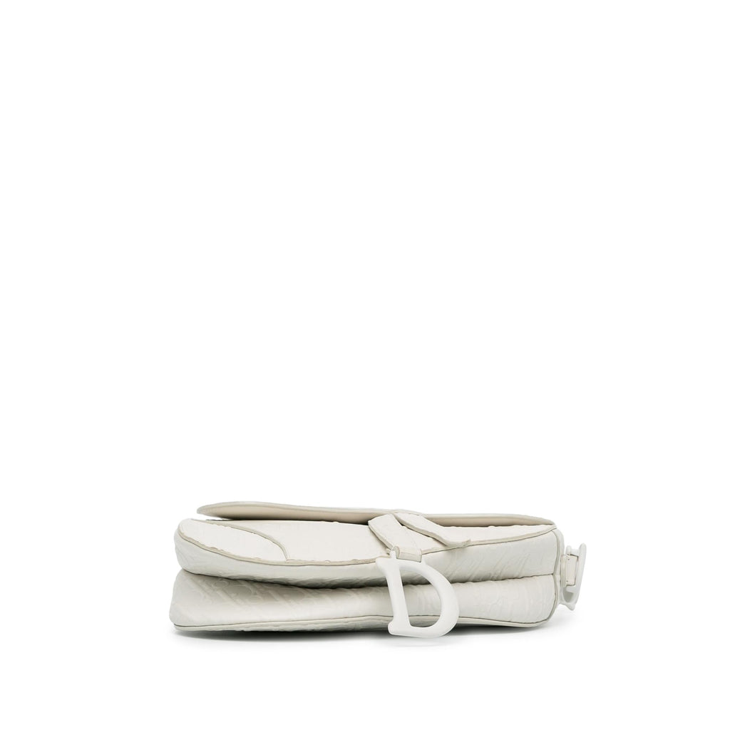Dior Embossed Leather Oblique Saddle Bag (SHG-ZWE7gr)