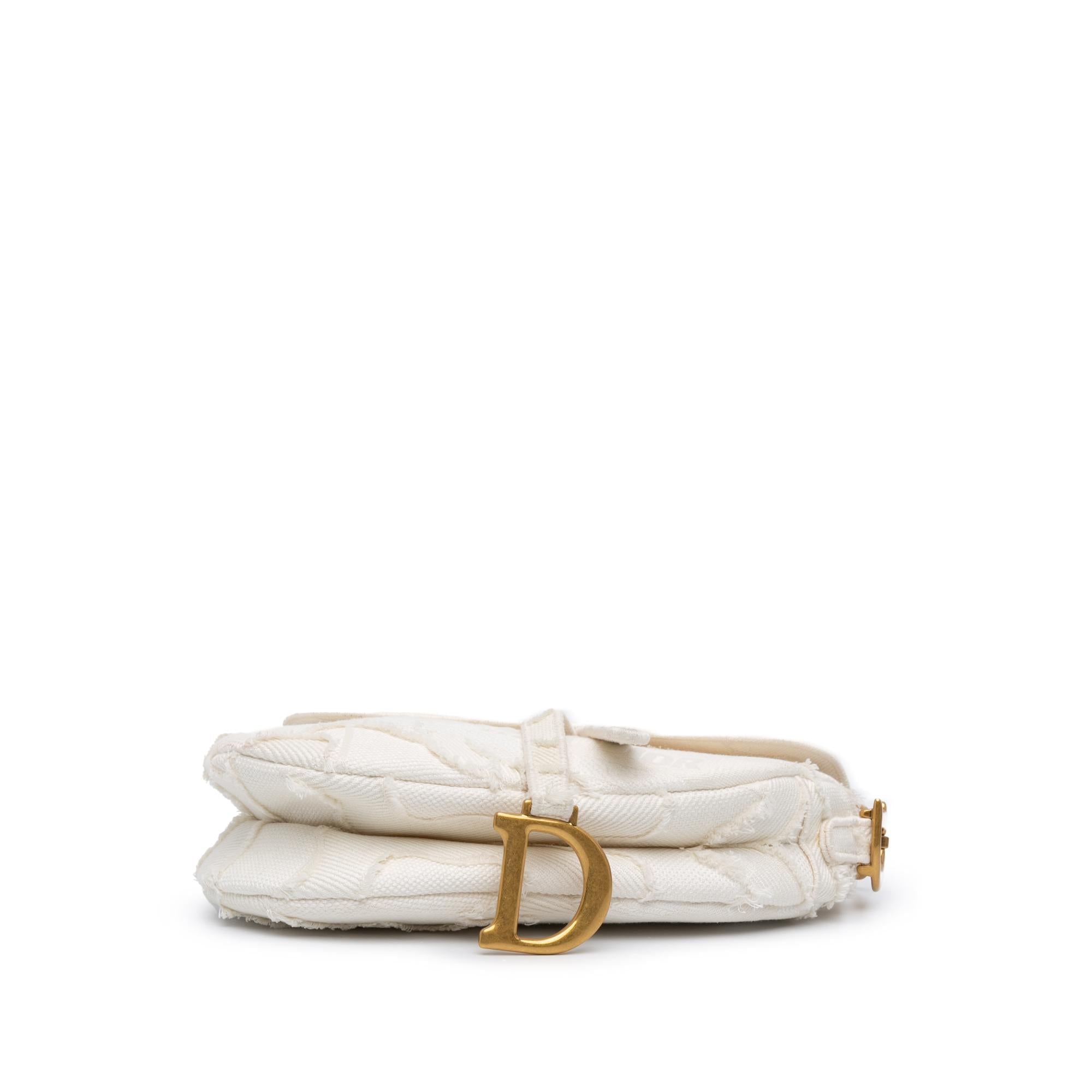 Dior Embroidered Canvas Camouflage Saddle Bag