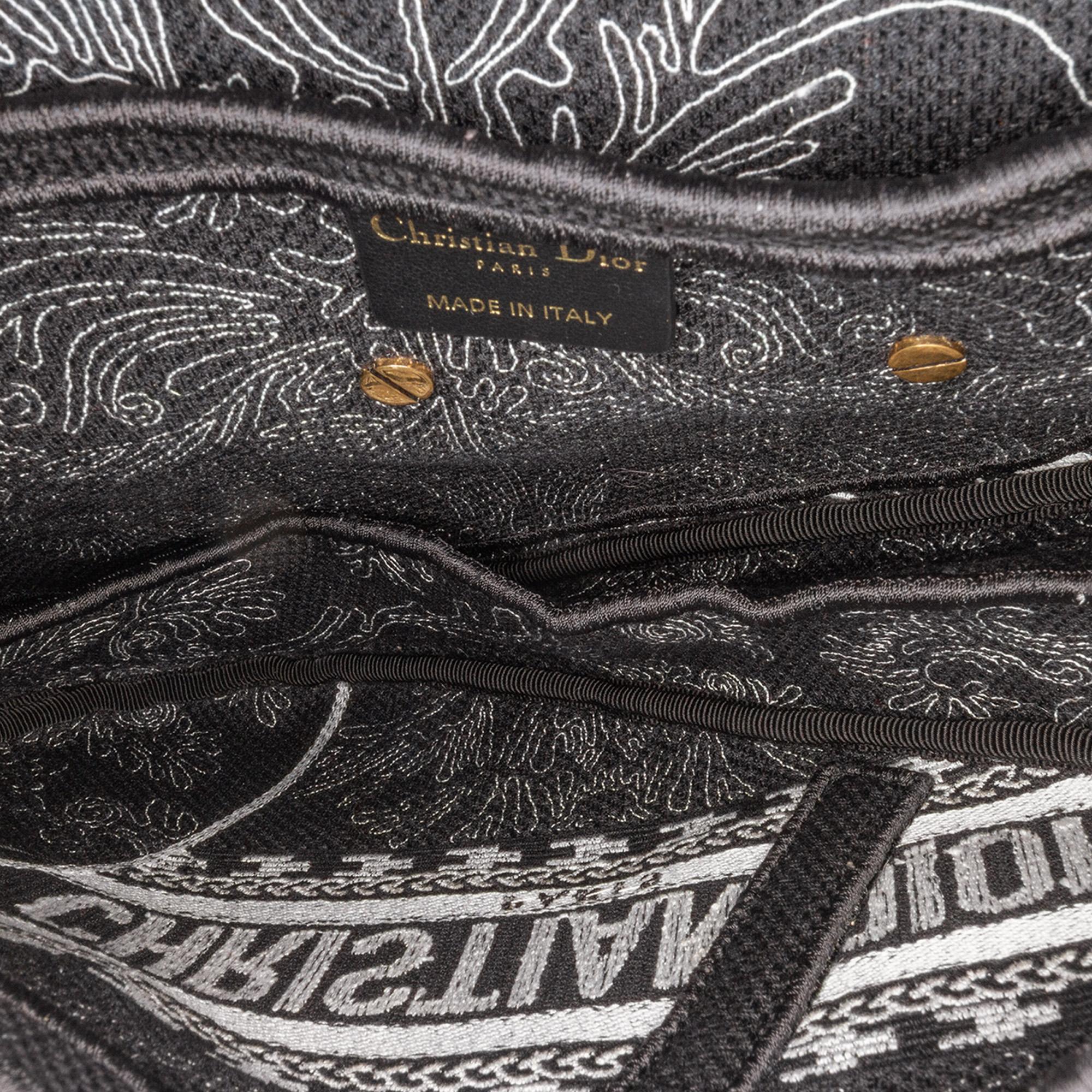 Dior Embroidered Canvas Ornamental Cornely Saddle Bag