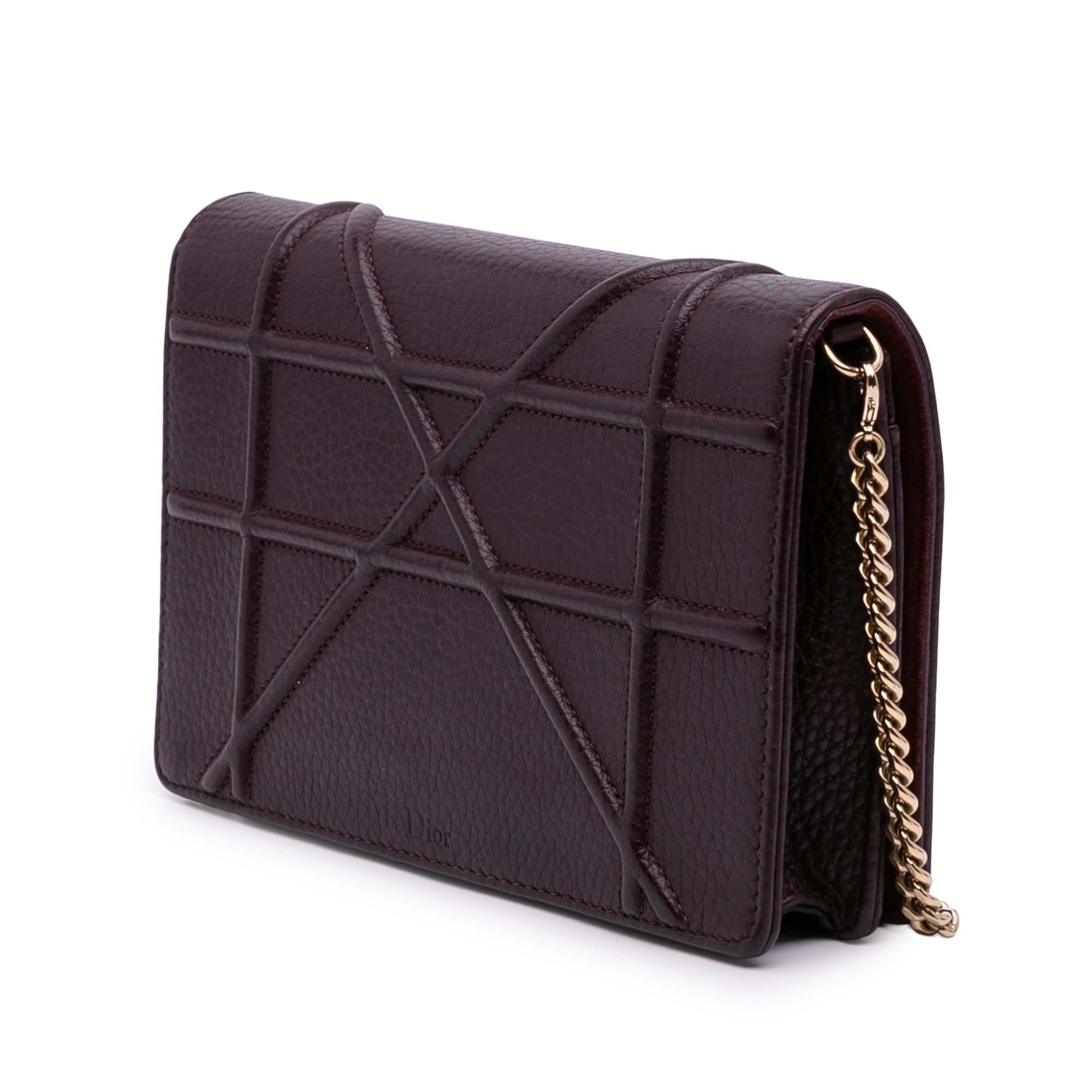 Dior Grained Calfskin Diorama Wallet on Chain