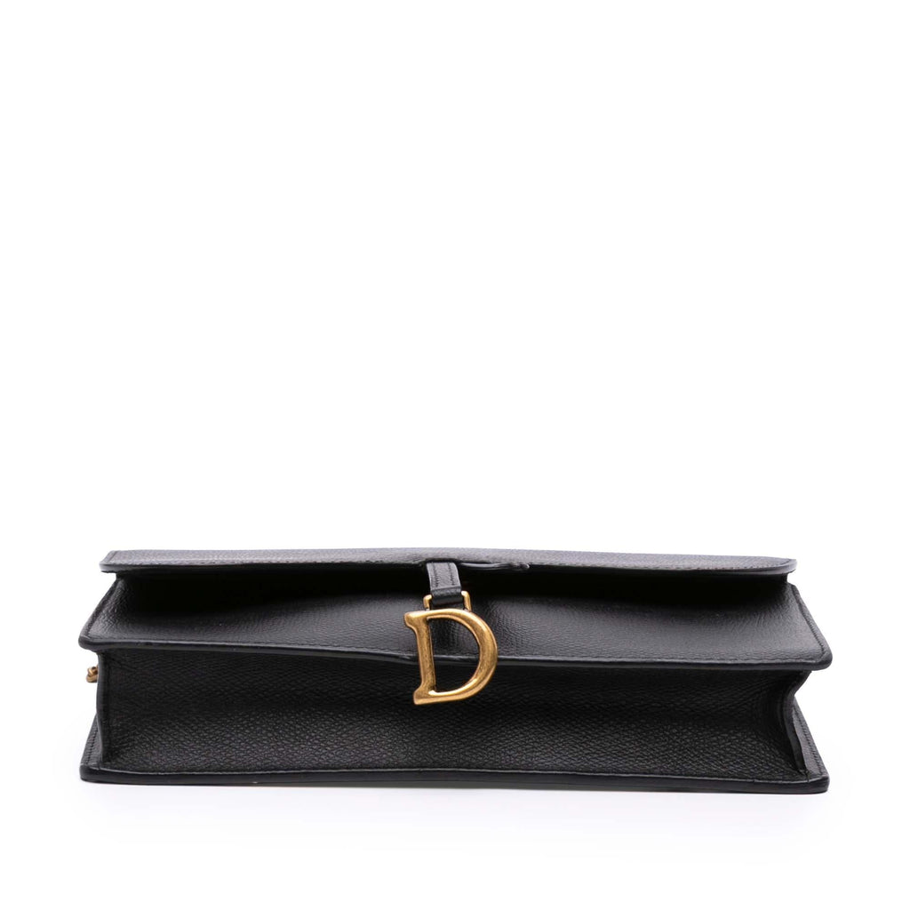 Dior Grained Calfskin Saddle Chain Pouch