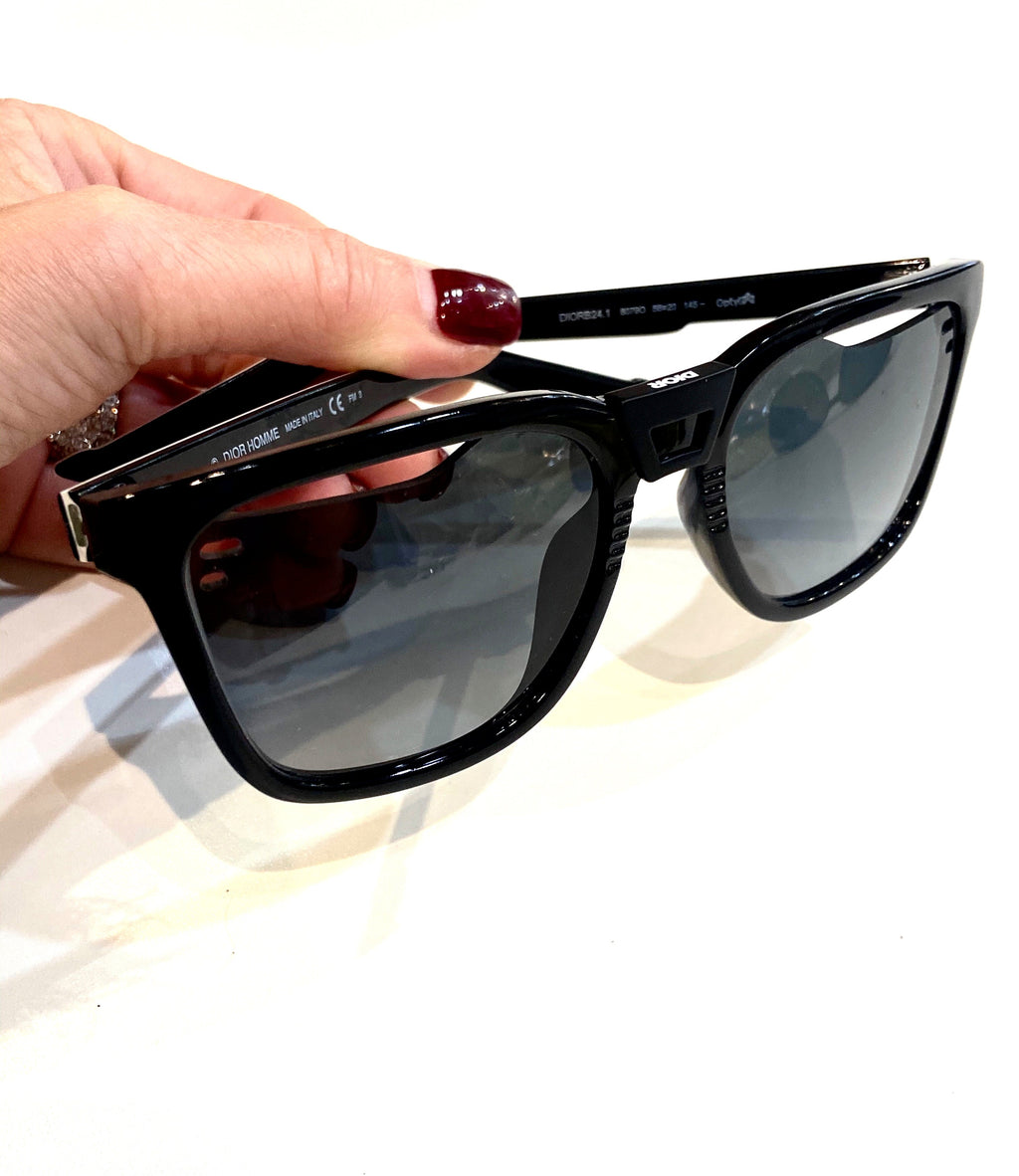 CHRISTIAN DIOR HOMME BLACK DIORB24.1 SUNGLASSES