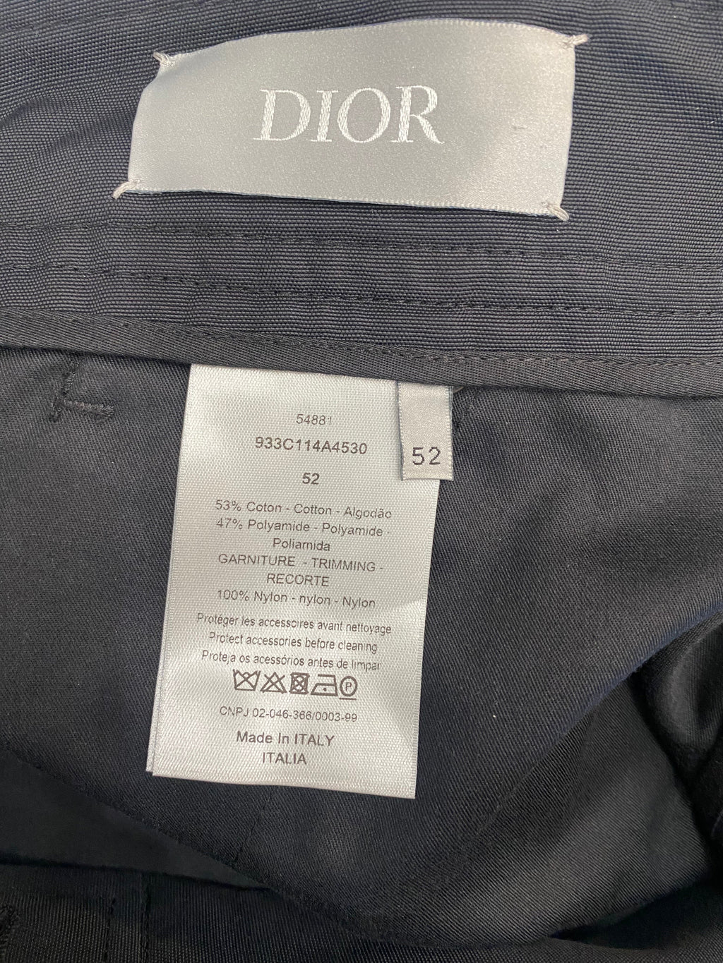 DIOR HOMME BUCKLE 1 POCKET TECH CARGO PANTS