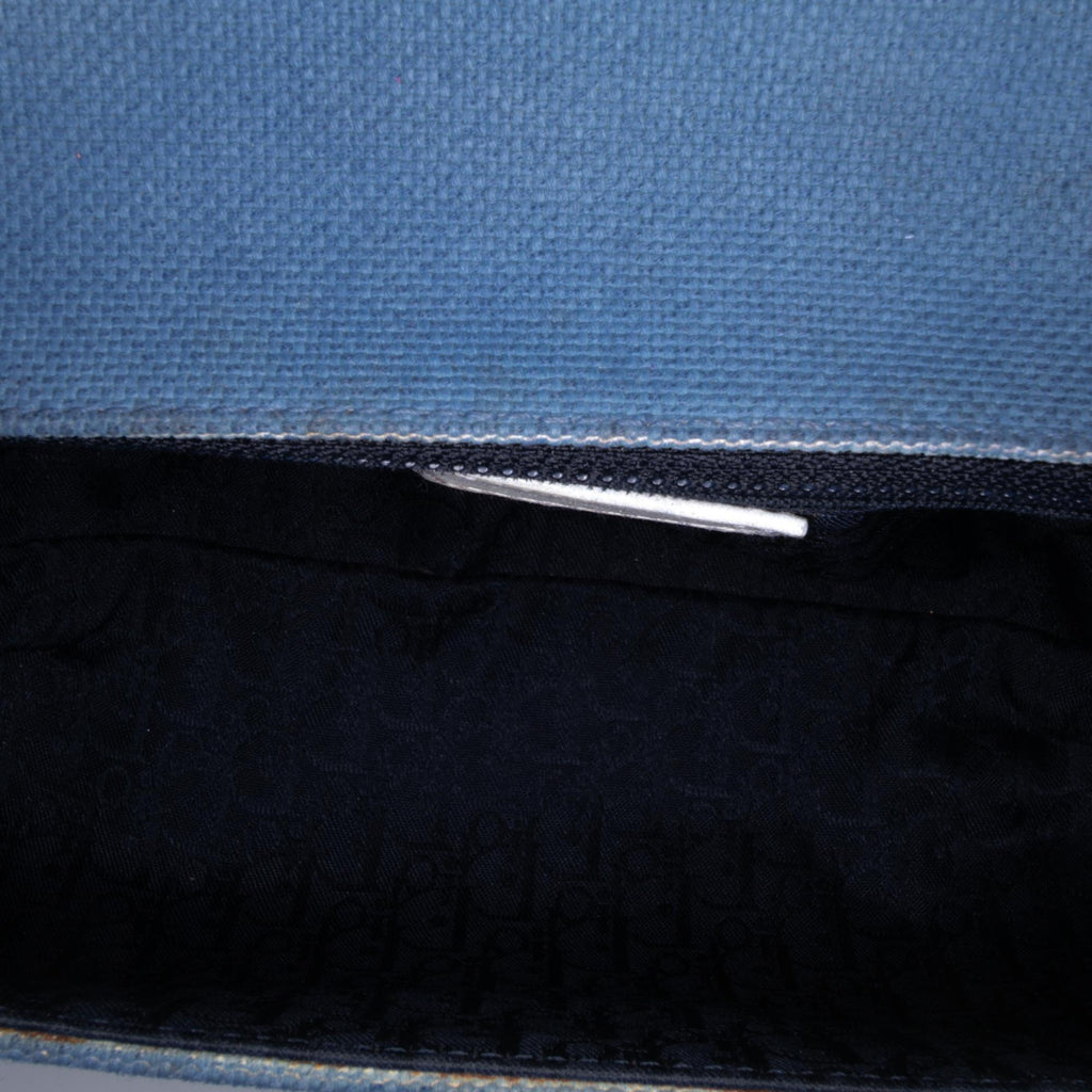 Dior John Galliano Diorissimo Trimmed Canvas Shoulder Bag