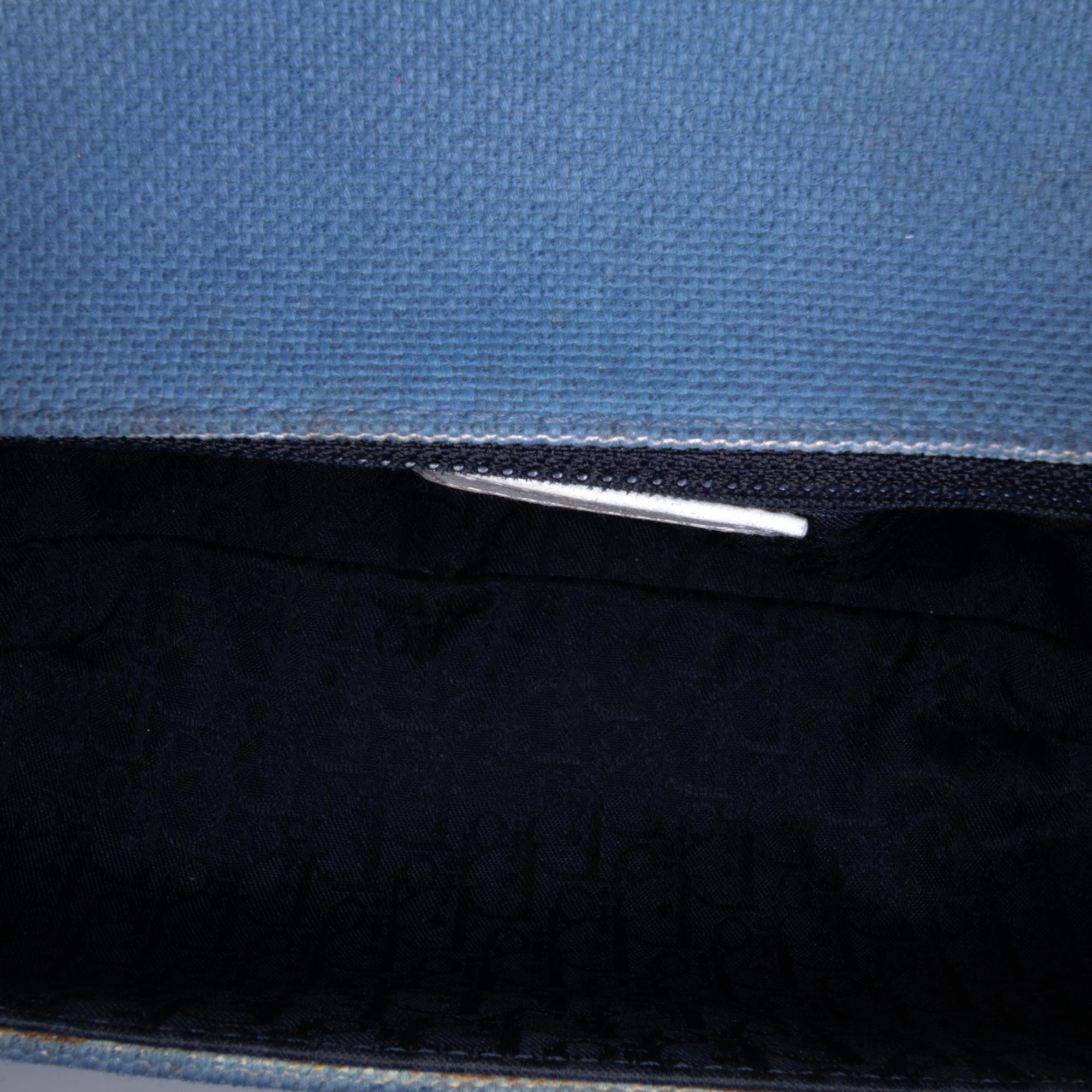 Dior John Galliano Diorissimo Trimmed Canvas Shoulder Bag