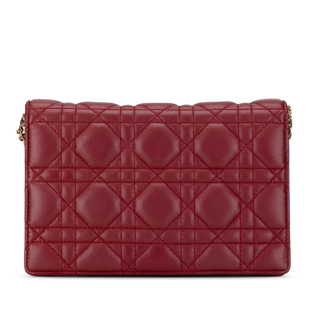 Dior Lambskin Cannage DiorAddict Wallet on Chain (SHG-ZucAi9)