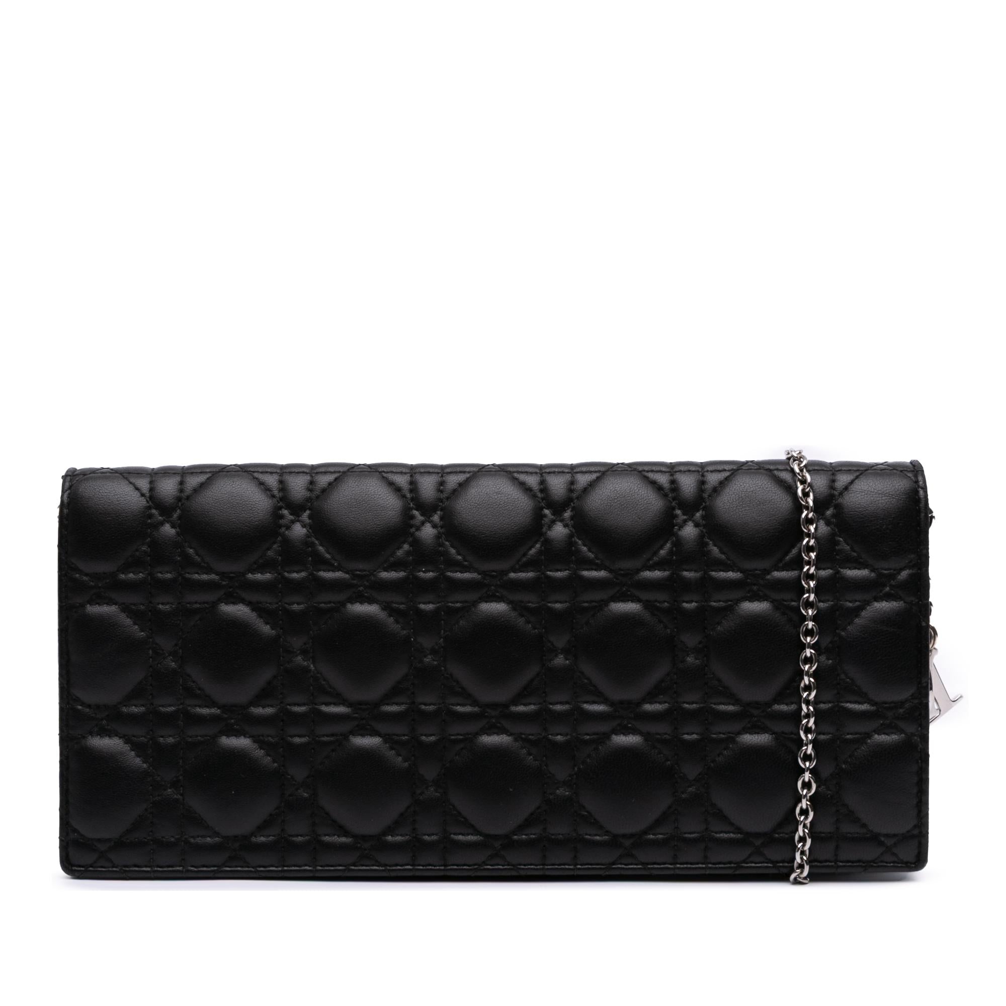 Dior Lambskin Cannage Lady Dior Convertible Clutch