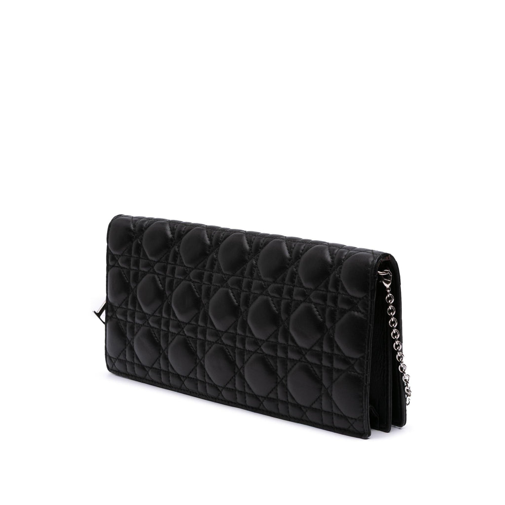 Dior Lambskin Cannage Lady Dior Convertible Clutch