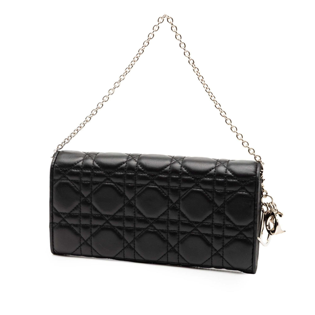 Dior Lambskin Cannage Lady Dior Wallet On Chain