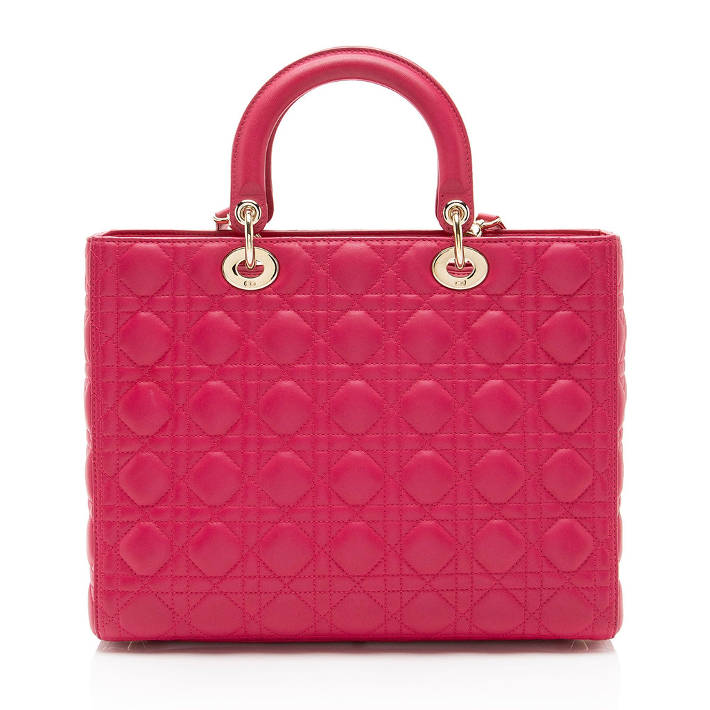 Dior Lambskin Lady Dior Large Tote (SHF-OVsaOG)