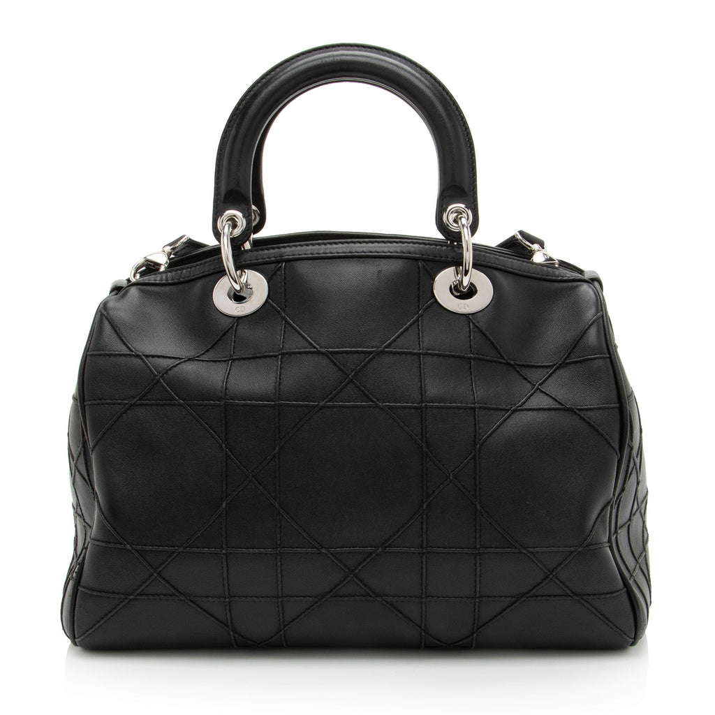 Dior Lambskin Leather Cannage Granville Polochon Satchel