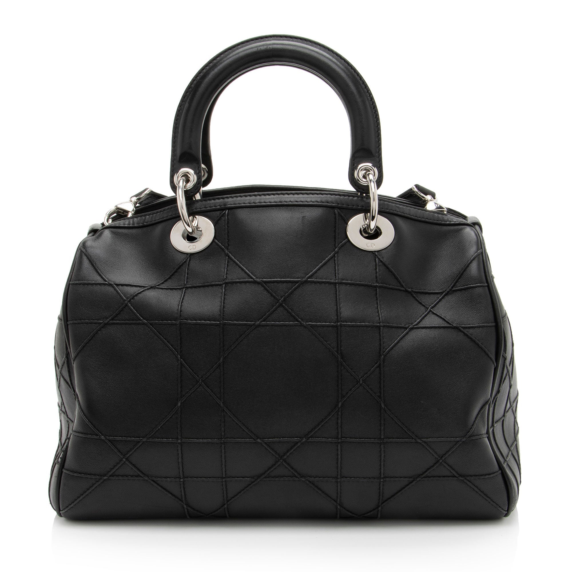 Dior Lambskin Leather Cannage Granville Polochon Satchel
