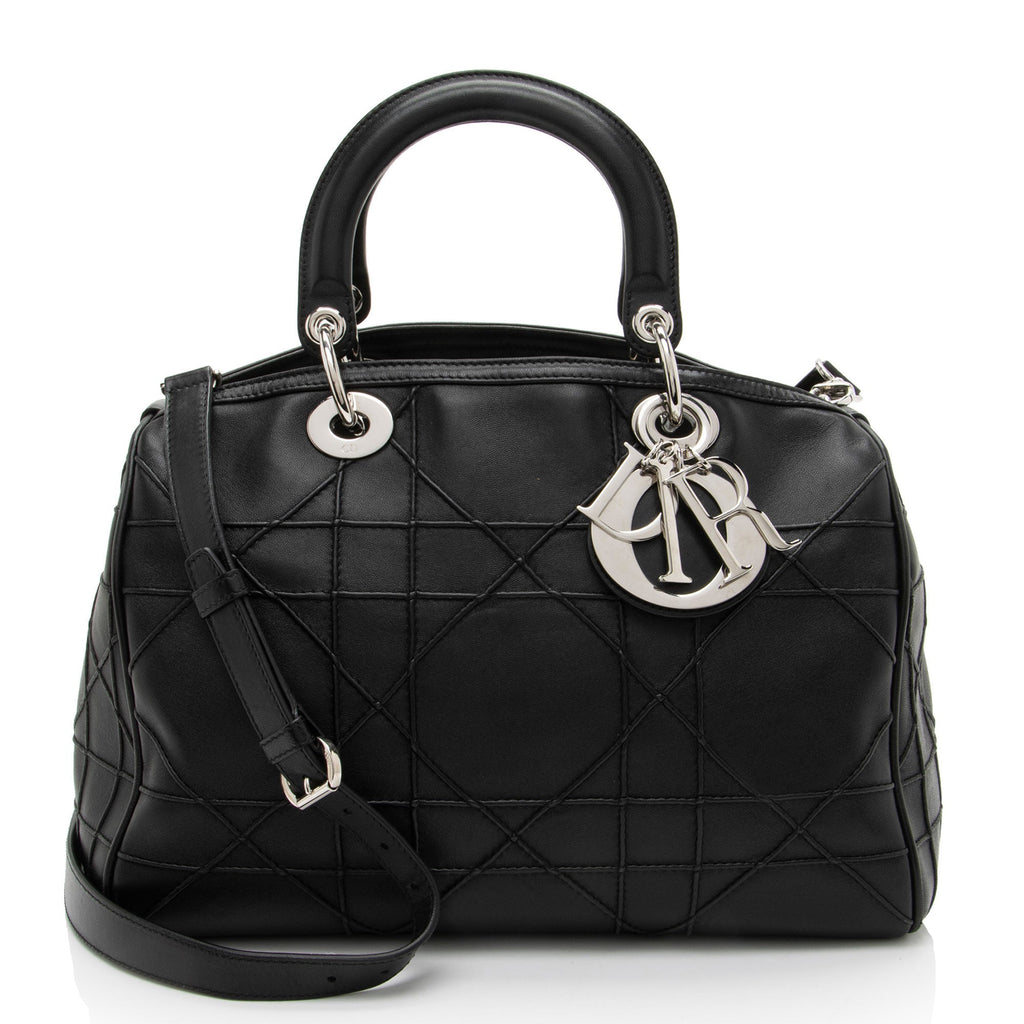 Dior Lambskin Leather Cannage Granville Polochon Satchel