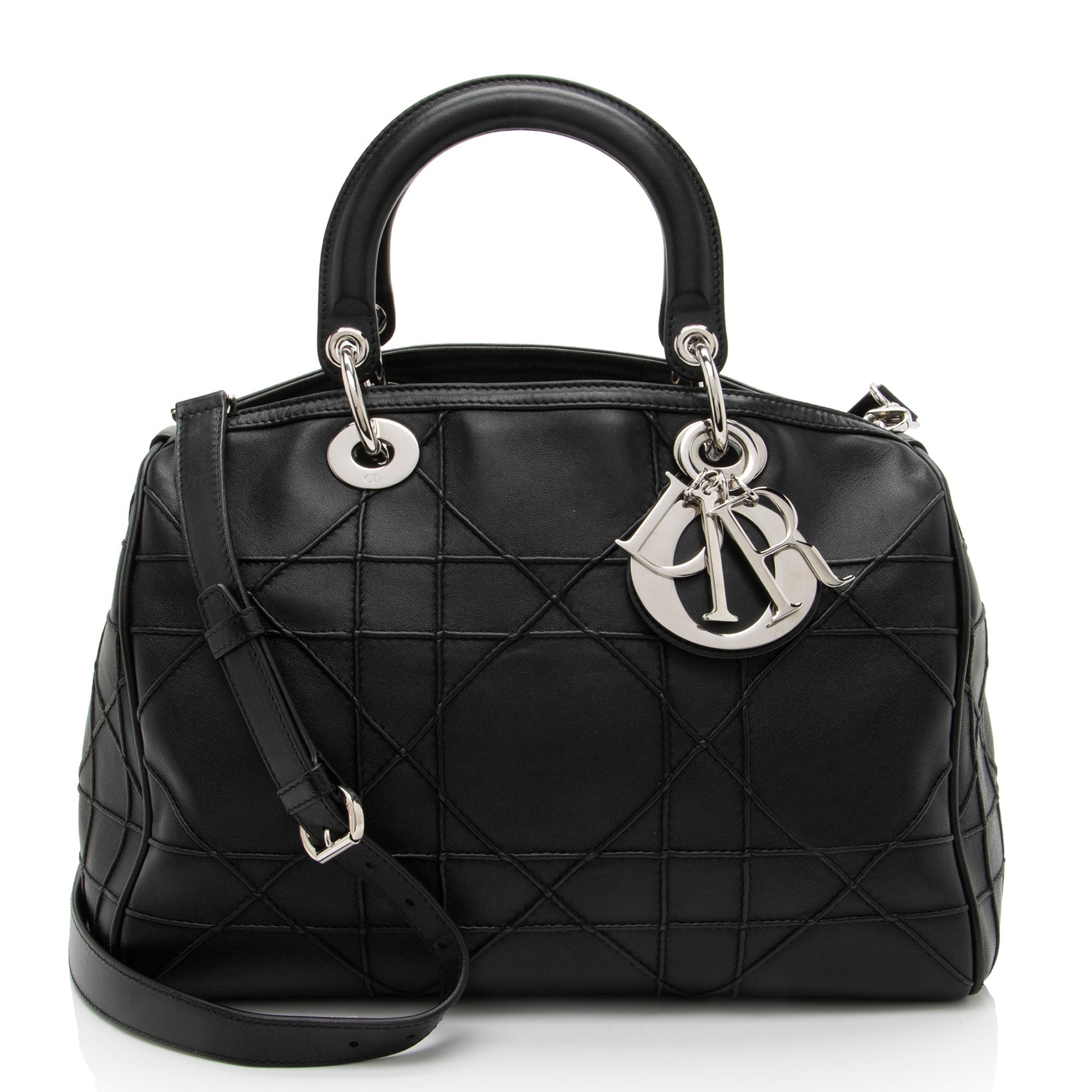 Dior Lambskin Leather Cannage Granville Polochon Satchel